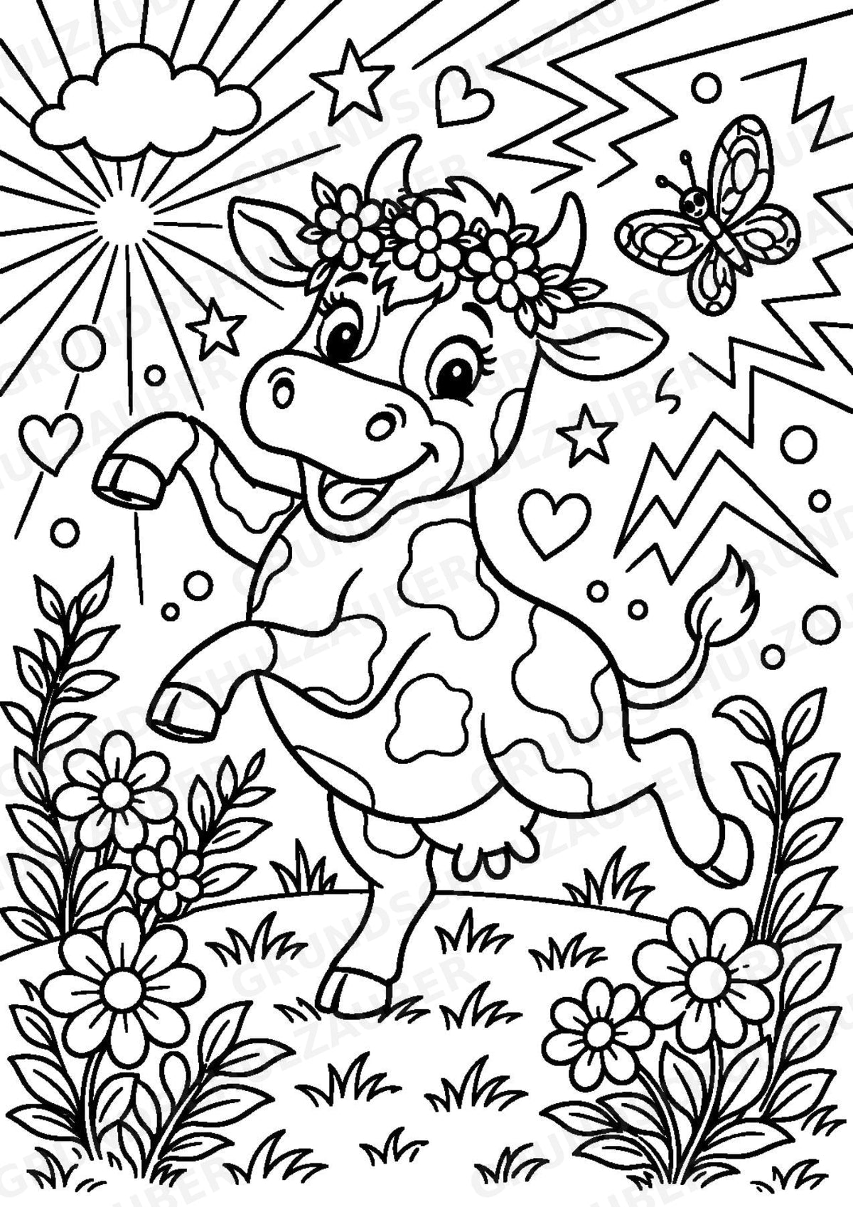 Kuh POP Art Ausmalbilder 15 Malvorlagen – Materialseite 4