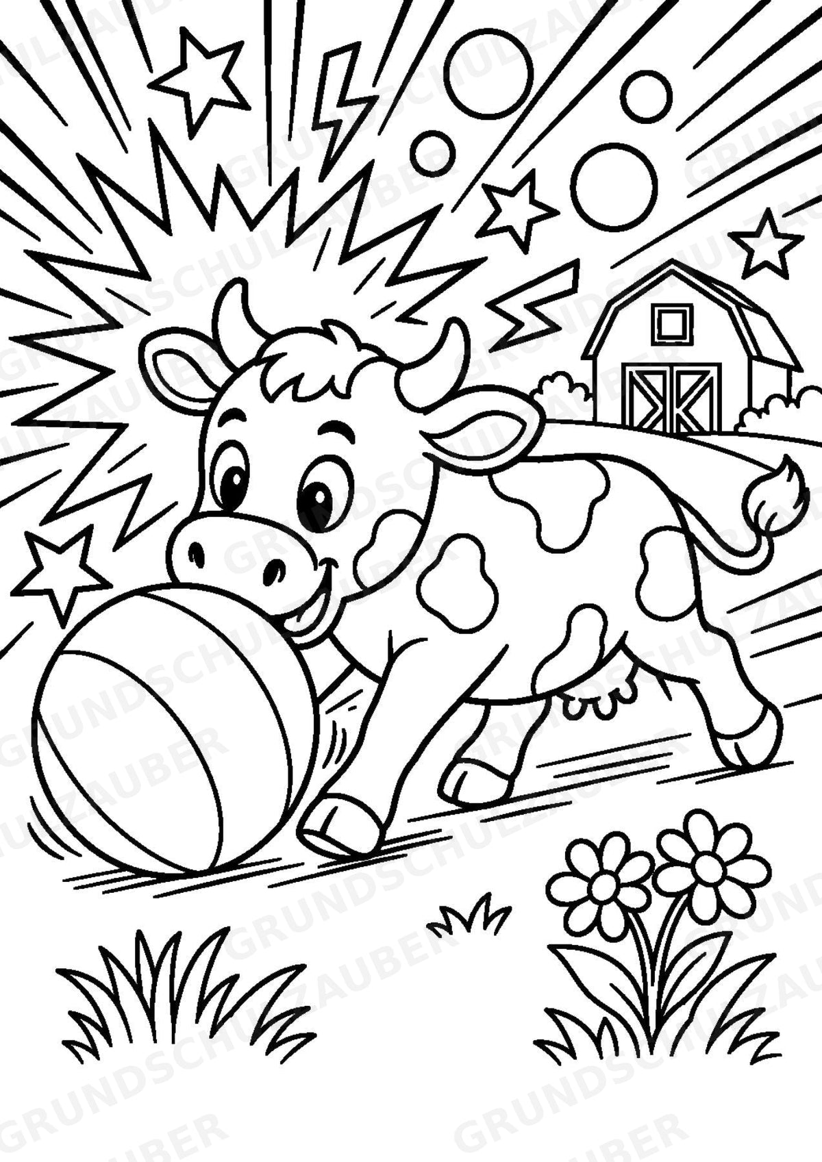 Kuh POP Art Ausmalbilder 15 Malvorlagen – Materialseite 5