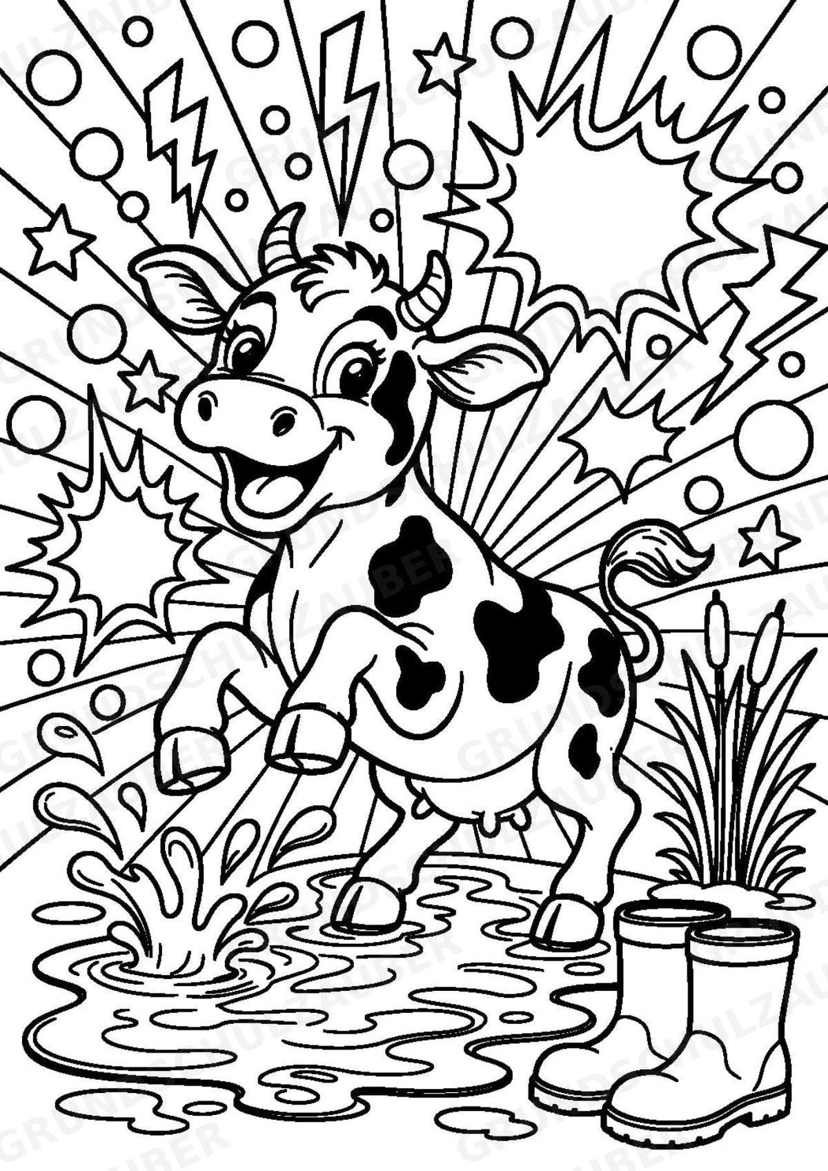 Kuh POP Art Ausmalbilder 15 Malvorlagen – Materialseite 6