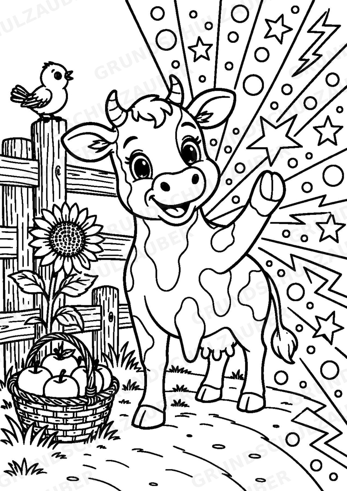 Kuh POP Art Ausmalbilder 15 Malvorlagen – Materialseite 7