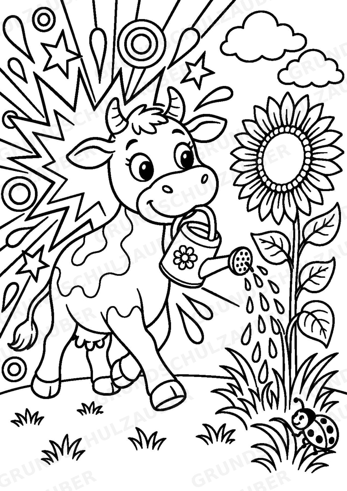 Kuh POP Art Ausmalbilder 15 Malvorlagen – Materialseite 9