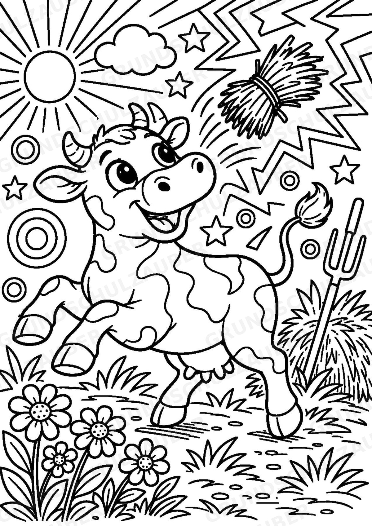 Kuh POP Art Ausmalbilder 15 Malvorlagen – Materialseite 12