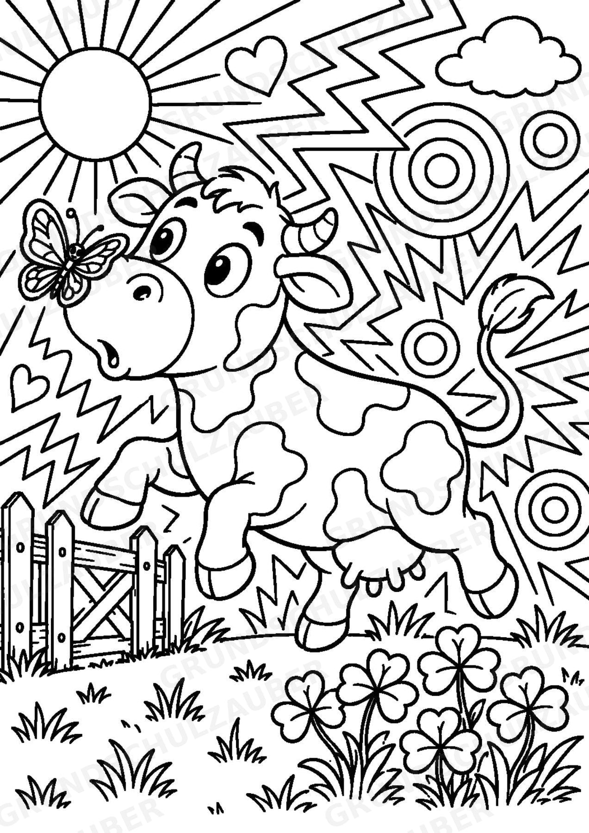 Kuh POP Art Ausmalbilder 15 Malvorlagen – Materialseite 14