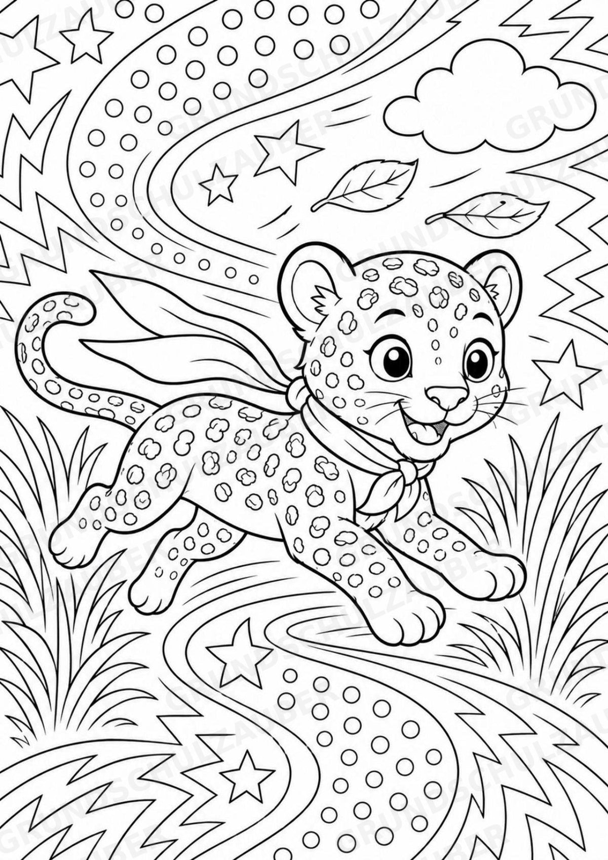 Leopard POP Art Ausmalbilder 15 Malvorlagen – Materialseite 7