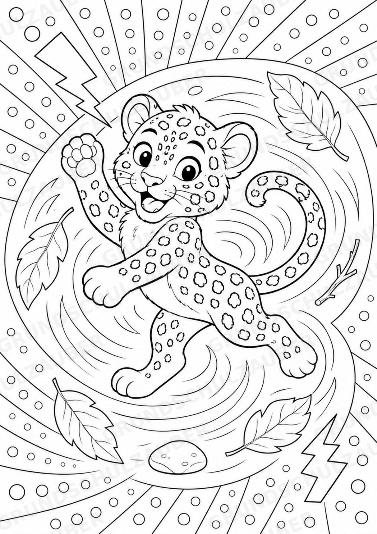 Leopard POP Art Ausmalbilder 15 Malvorlagen – Materialseite 12