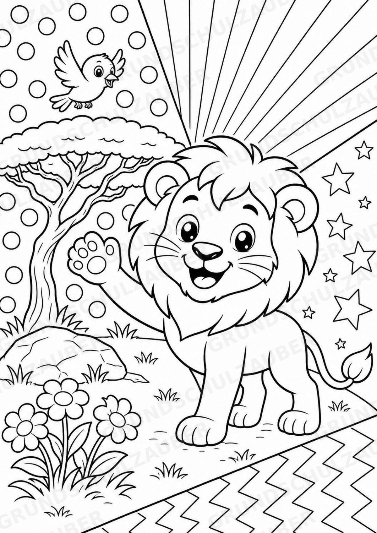 Löwe POP Art Ausmalbilder 15 Malvorlagen – Materialseite 7