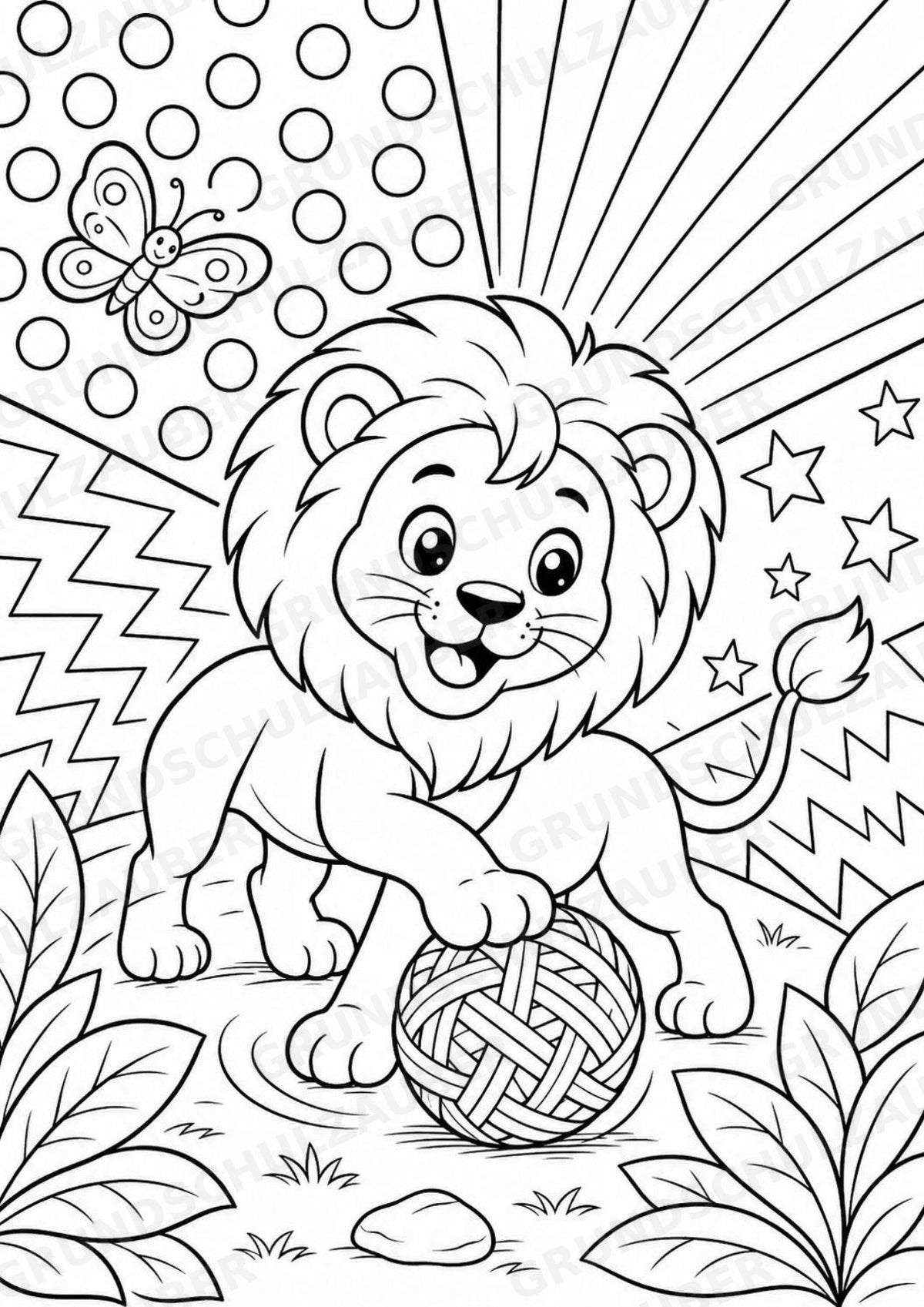 Löwe POP Art Ausmalbilder 15 Malvorlagen – Materialseite 9
