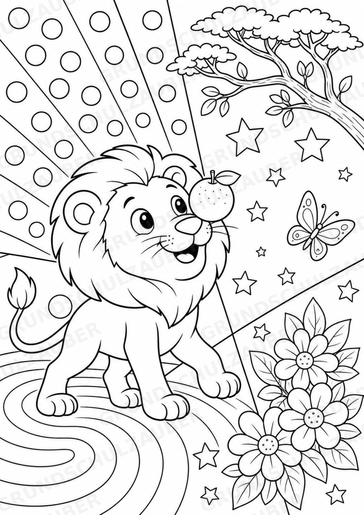 Löwe POP Art Ausmalbilder 15 Malvorlagen – Materialseite 15