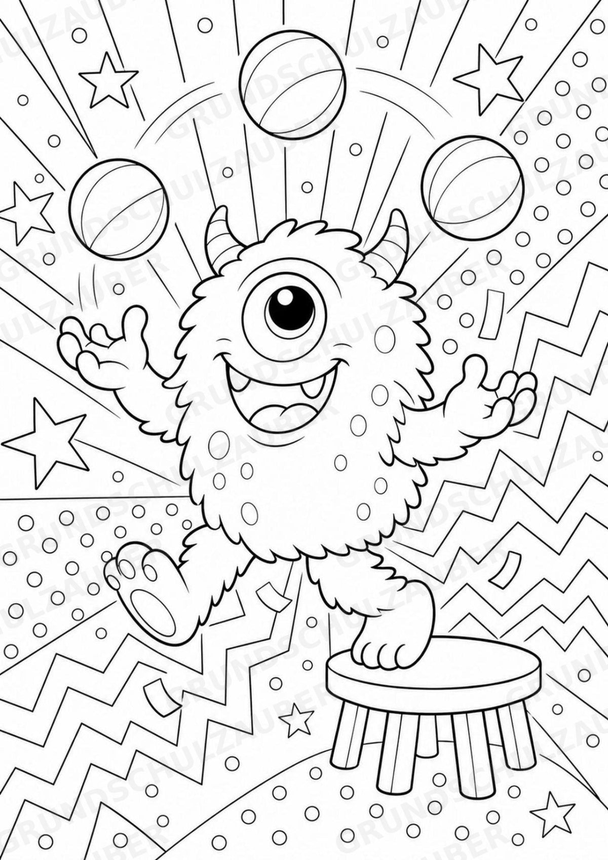 Monster POP Art Ausmalbilder 15 Malvorlagen – Materialseite 3
