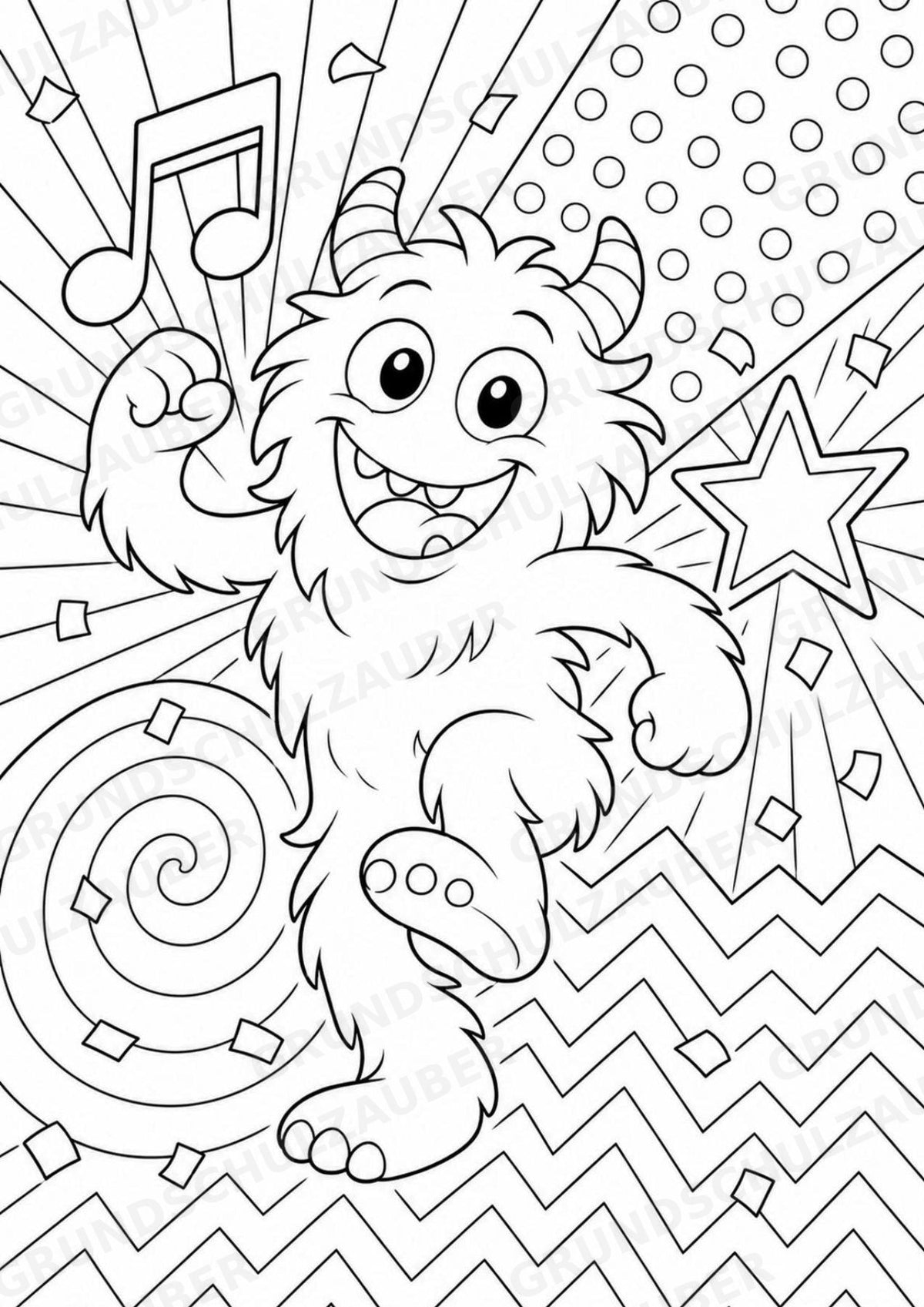Monster POP Art Ausmalbilder 15 Malvorlagen – Materialseite 6