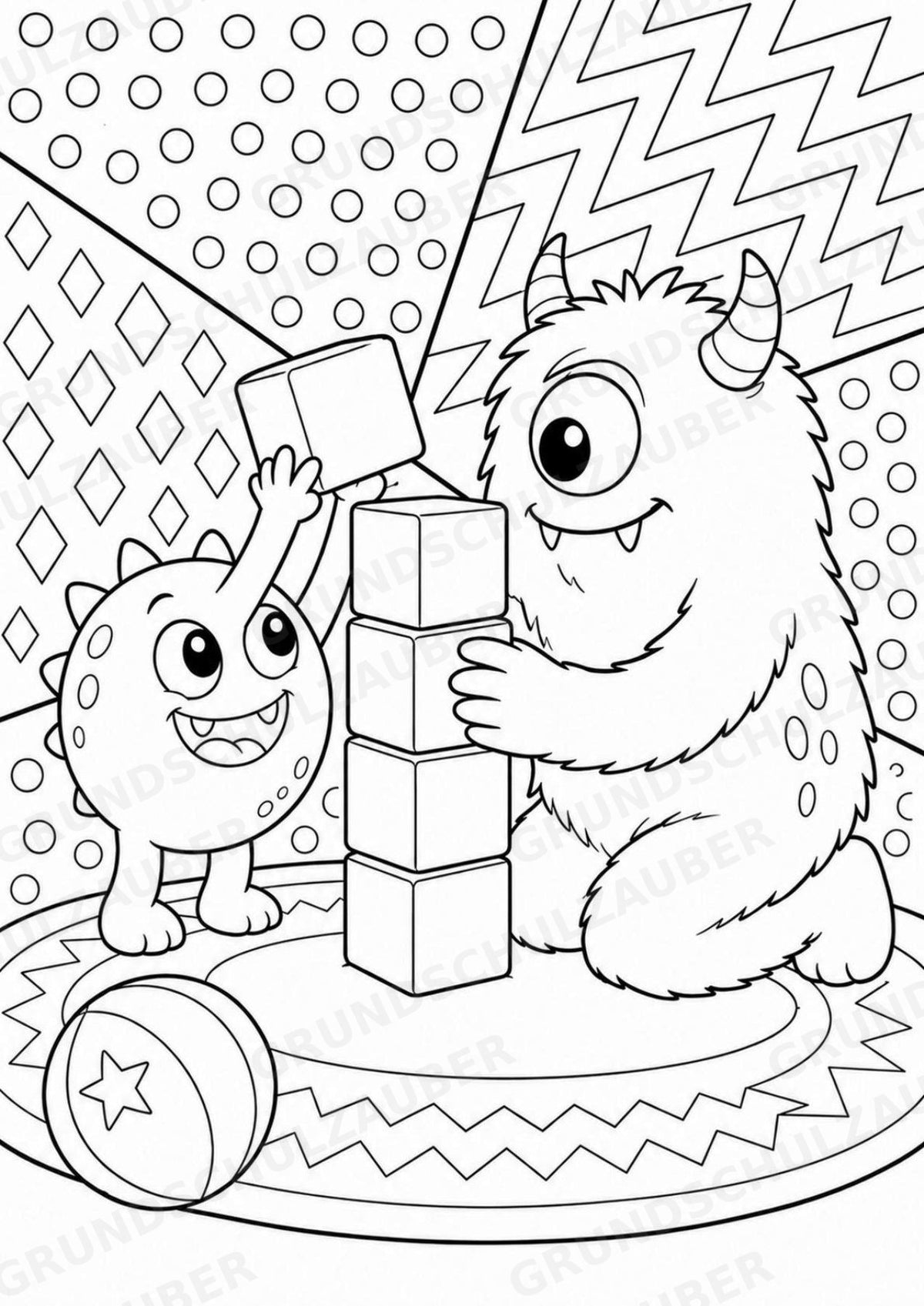 Monster POP Art Ausmalbilder 15 Malvorlagen – Materialseite 10