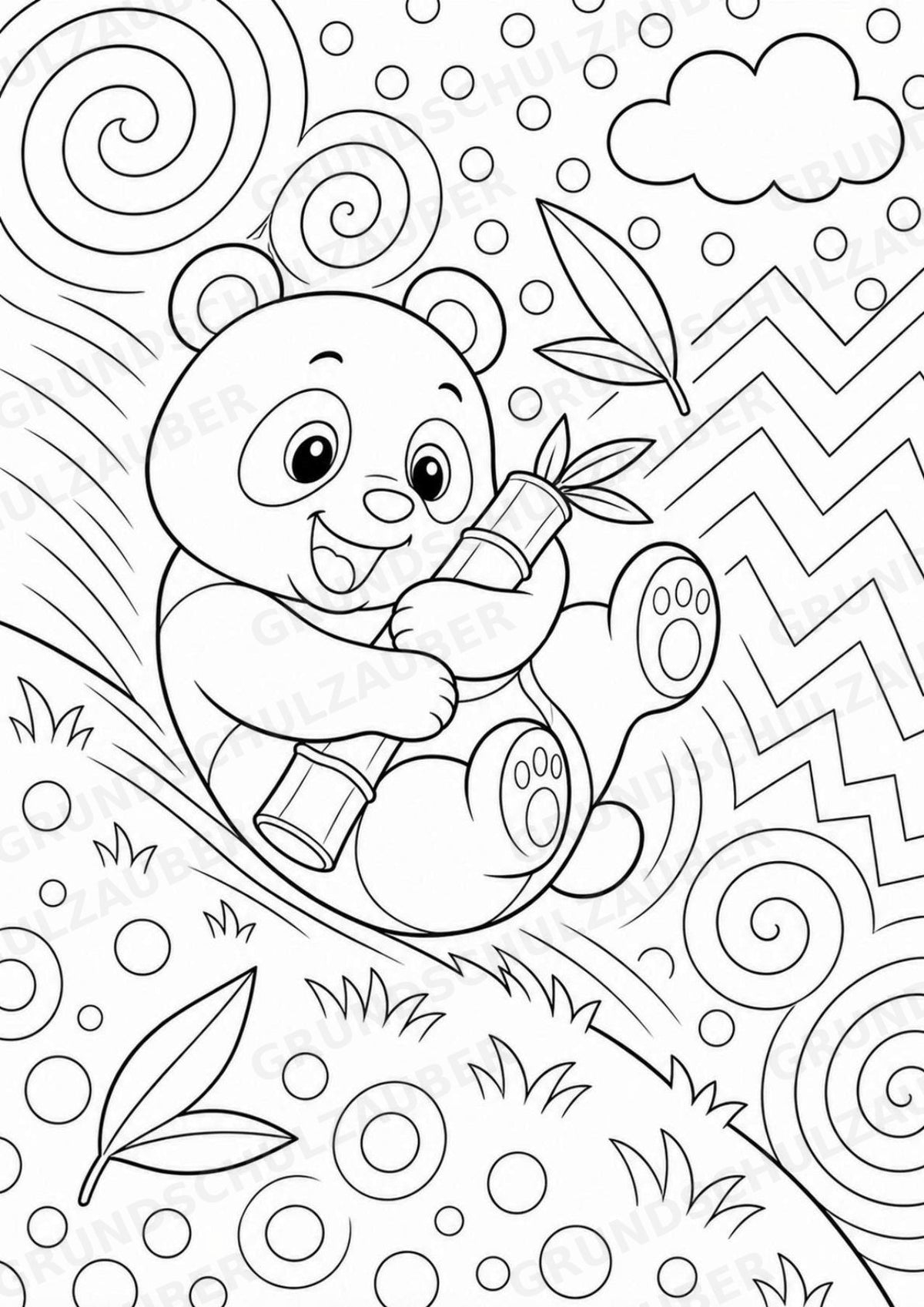 Panda POP Art Ausmalbilder 15 Malvorlagen – Materialseite 3