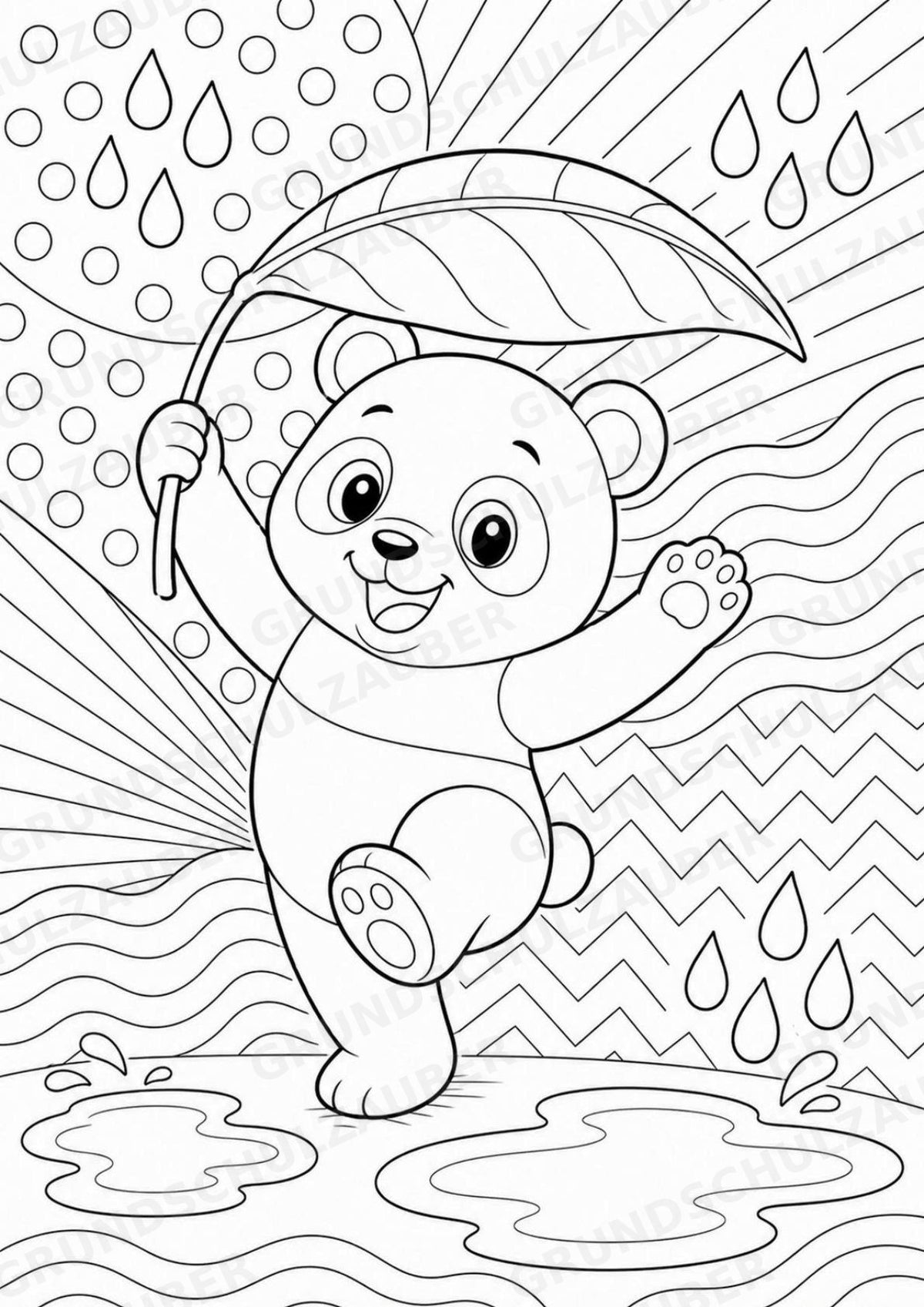 Panda POP Art Ausmalbilder 15 Malvorlagen – Materialseite 6