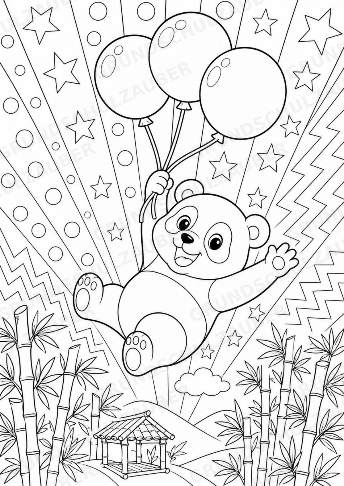 Panda POP Art Ausmalbilder 15 Malvorlagen – Materialseite 16