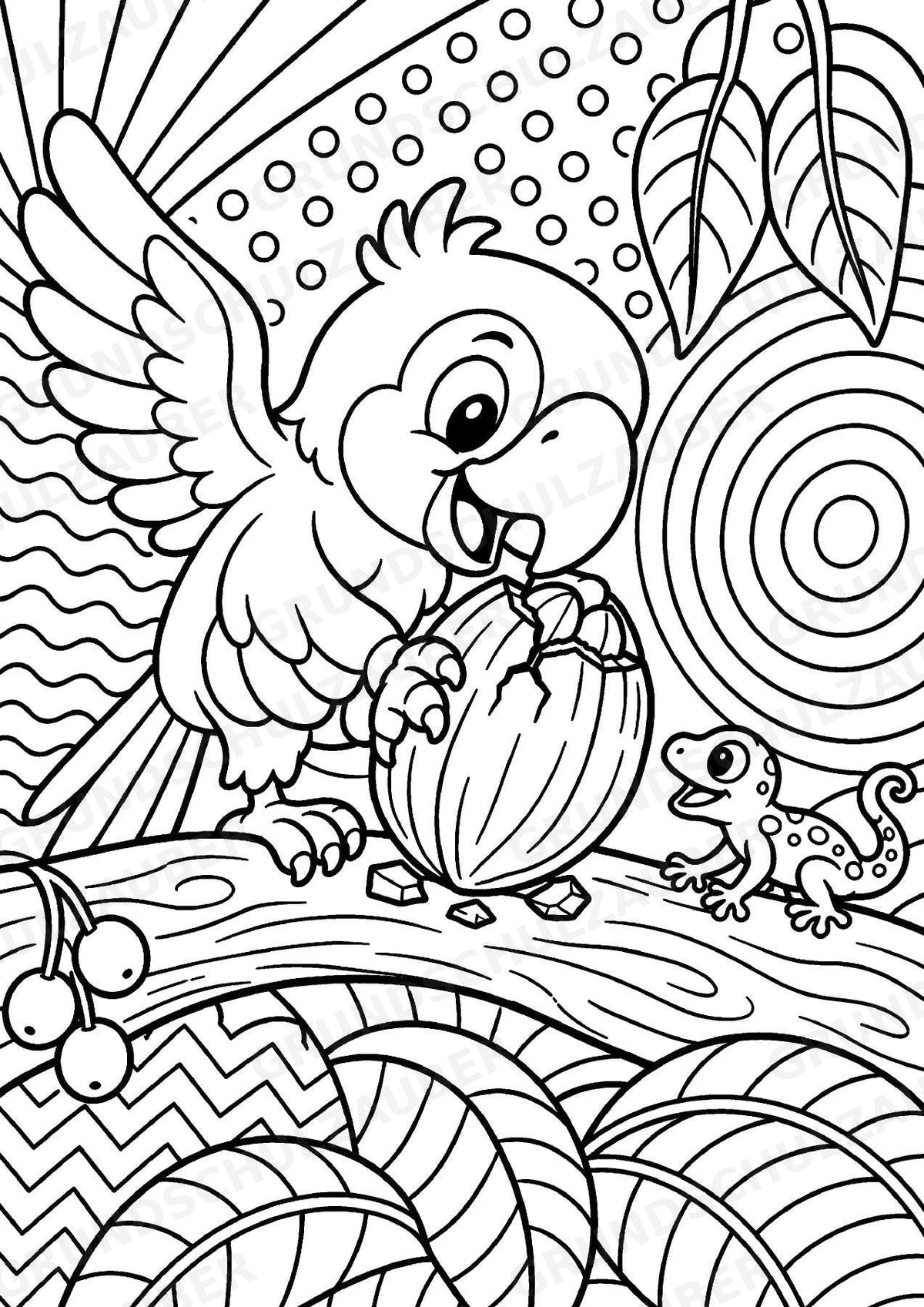 Papagei POP Art Ausmalbilder 15 Malvorlagen – Materialseite 4