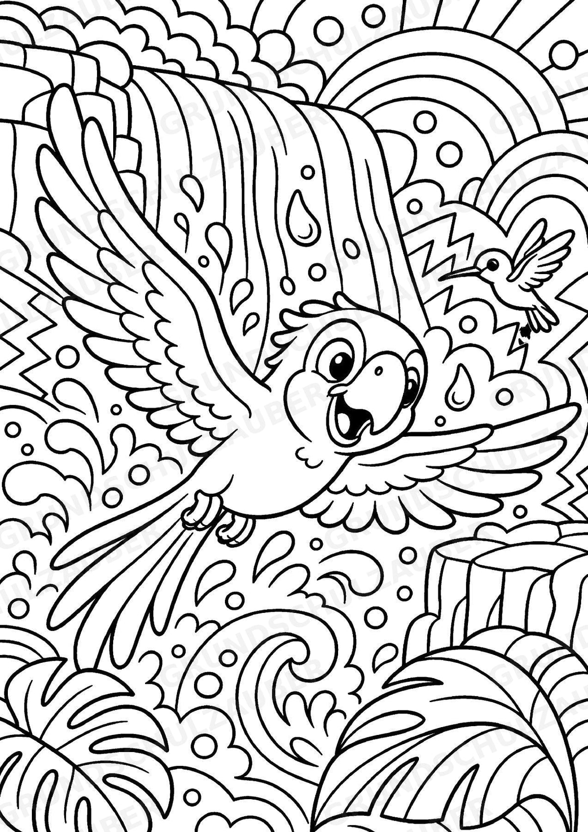 Papagei POP Art Ausmalbilder 15 Malvorlagen – Materialseite 7