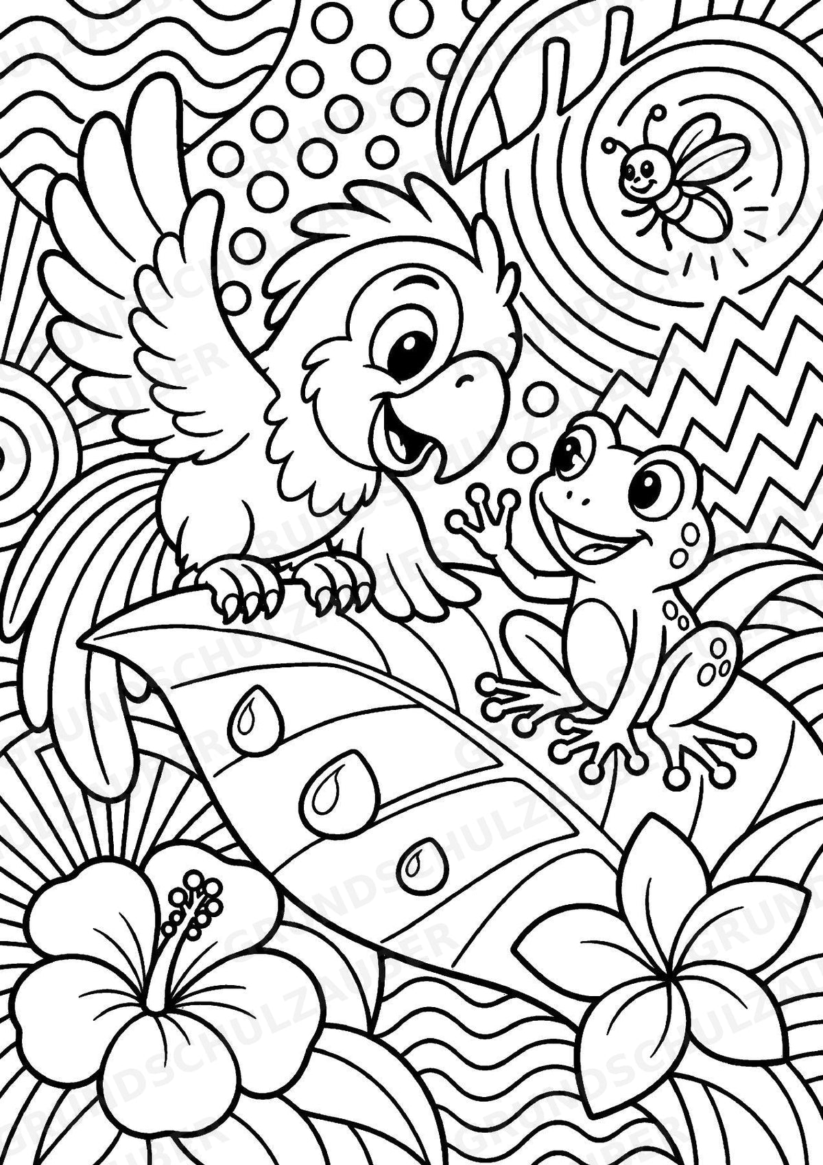 Papagei POP Art Ausmalbilder 15 Malvorlagen – Materialseite 8
