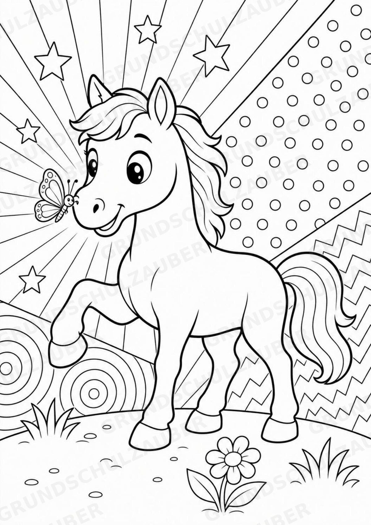 Pferd POP Art Ausmalbilder 15 Malvorlagen – Materialseite 4