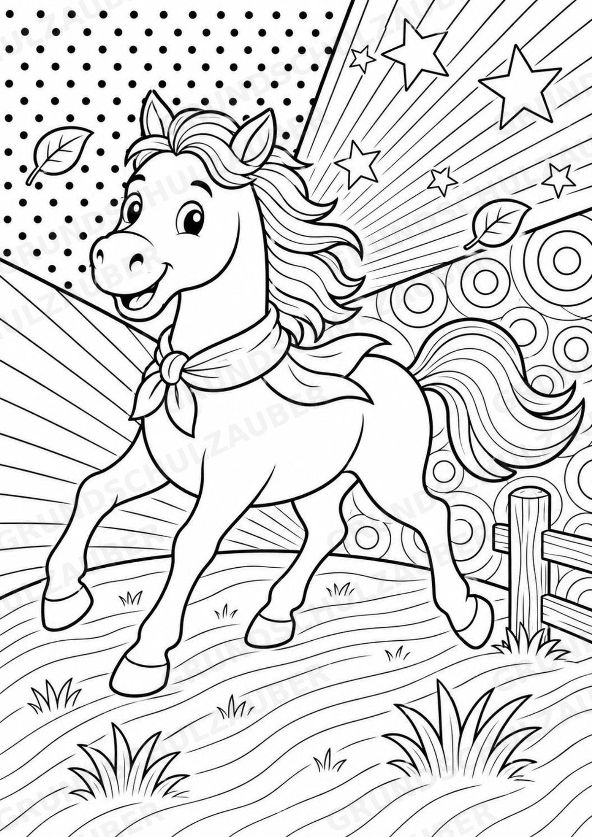Pferd POP Art Ausmalbilder 15 Malvorlagen – Materialseite 5
