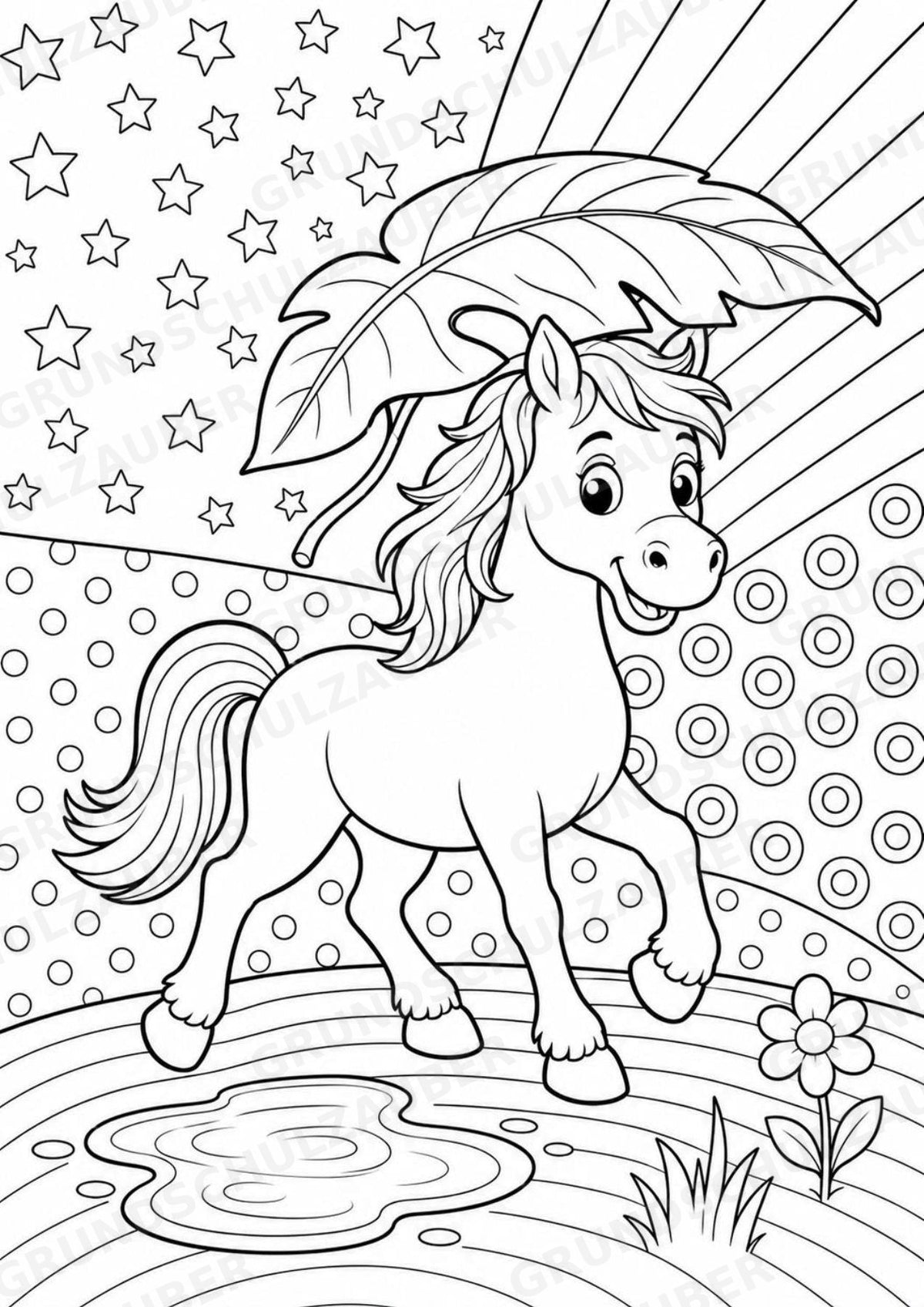 Pferd POP Art Ausmalbilder 15 Malvorlagen – Materialseite 13