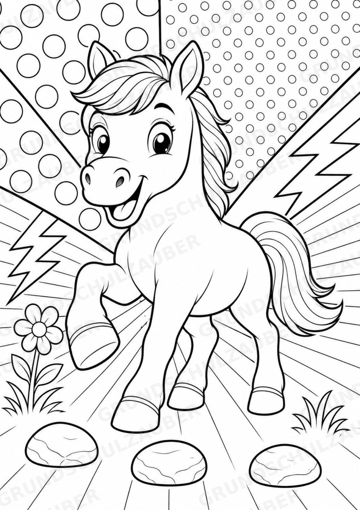 Pferd POP Art Ausmalbilder 15 Malvorlagen – Materialseite 15