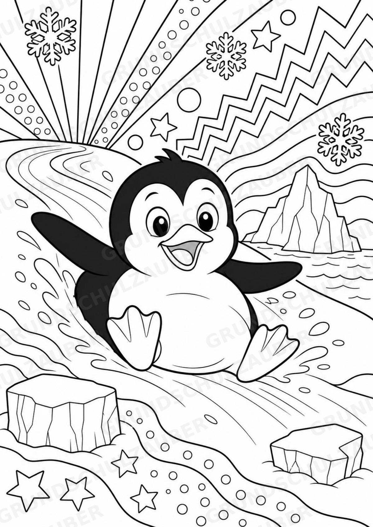 Pinguin POP Art Ausmalbilder 15 Malvorlagen – Materialseite 2