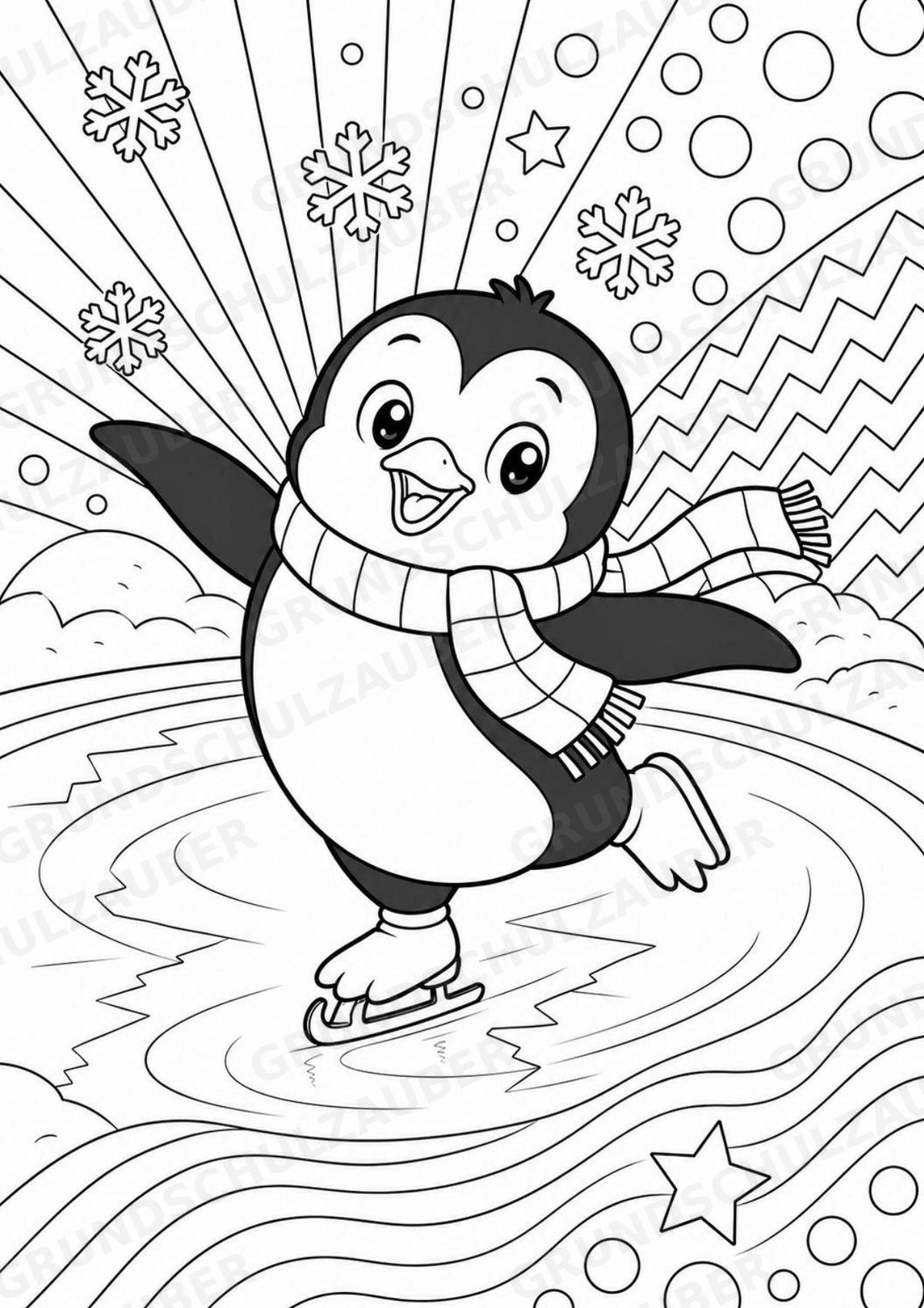 Pinguin POP Art Ausmalbilder 15 Malvorlagen – Materialseite 4
