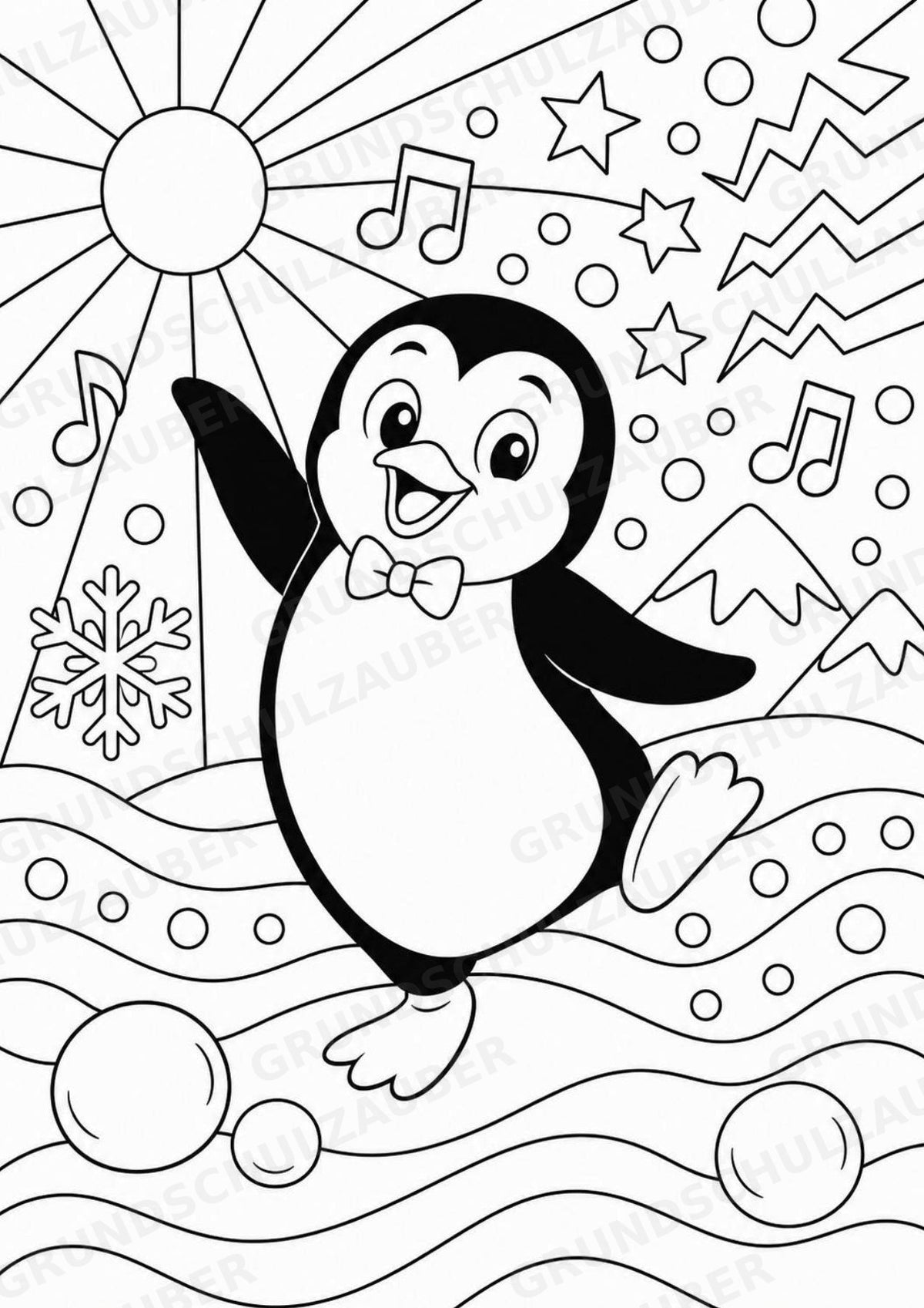Pinguin POP Art Ausmalbilder 15 Malvorlagen – Materialseite 5