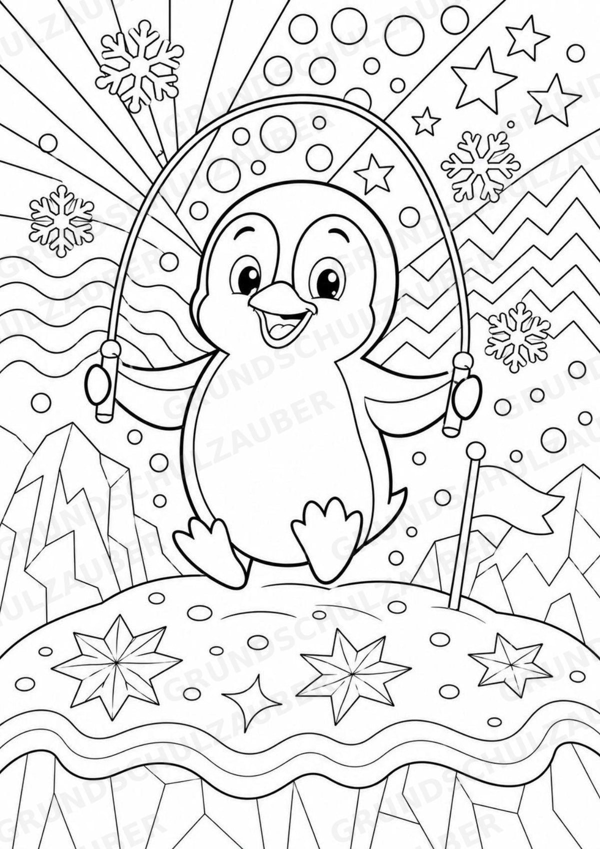 Pinguin POP Art Ausmalbilder 15 Malvorlagen – Materialseite 10