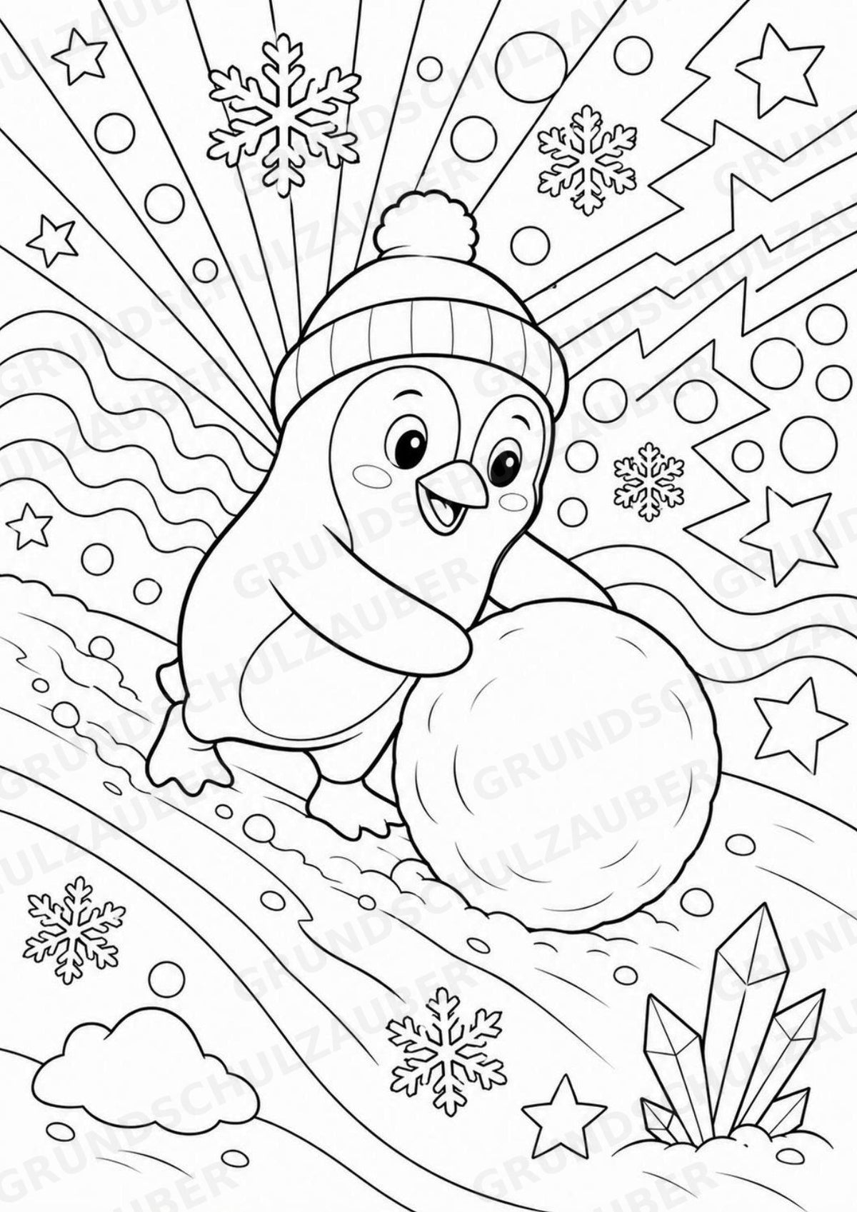 Pinguin POP Art Ausmalbilder 15 Malvorlagen – Materialseite 14
