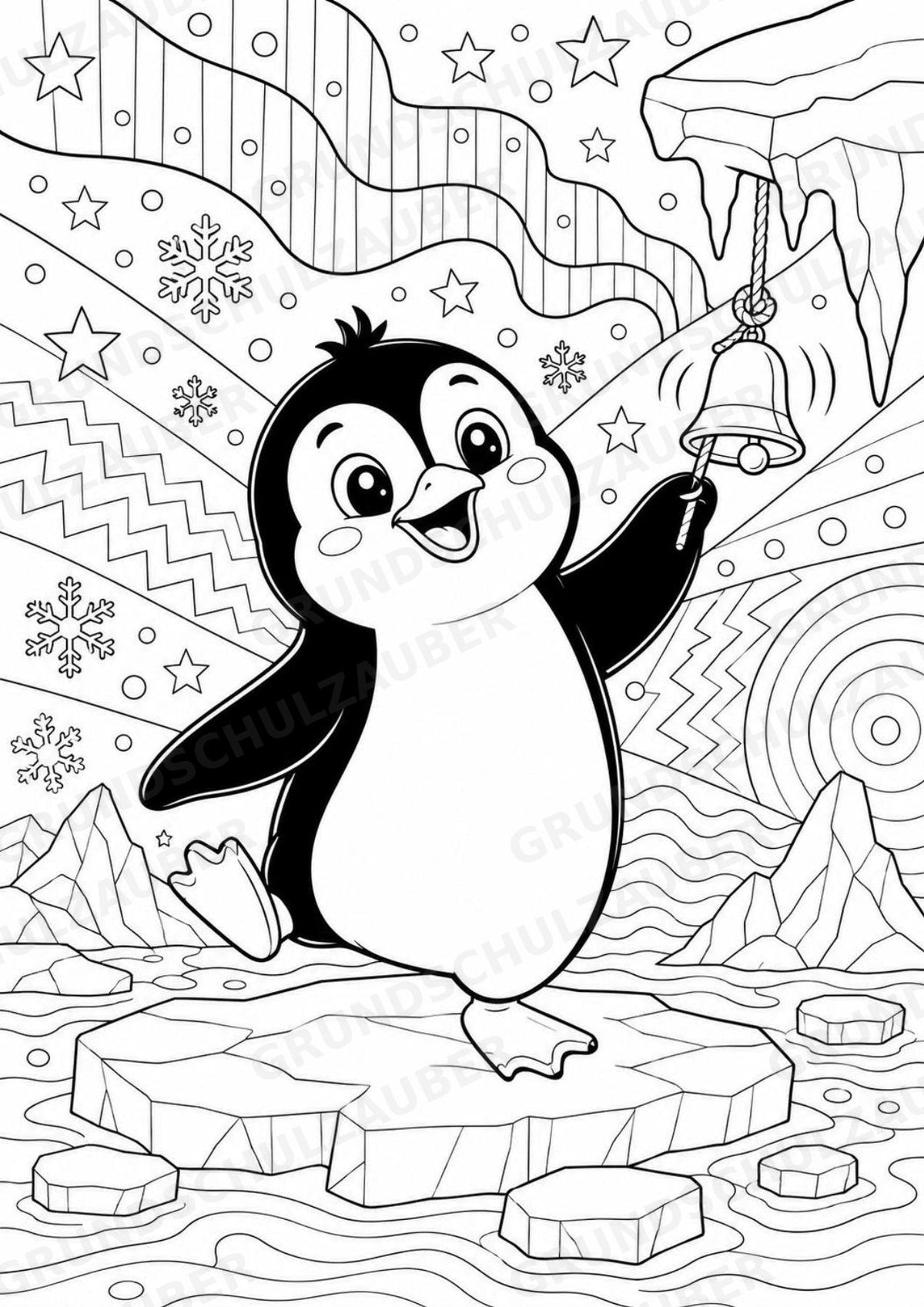 Pinguin POP Art Ausmalbilder 15 Malvorlagen – Materialseite 15