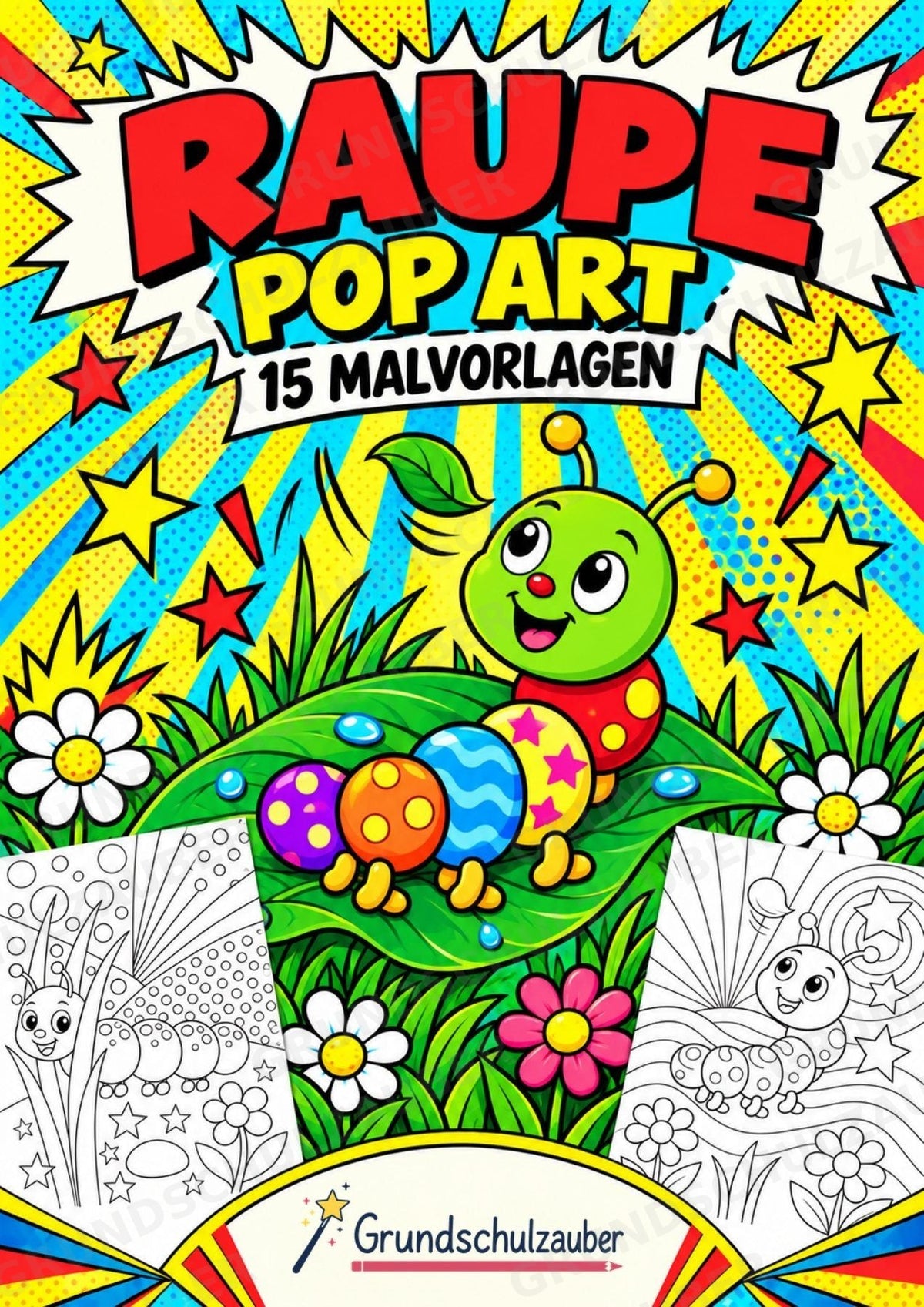 Raupe POP Art Ausmalbilder 15 Malvorlagen – Cover