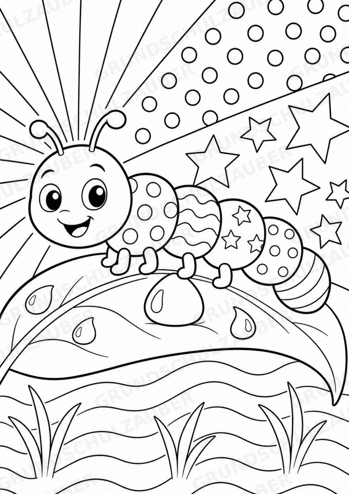 Raupe POP Art Ausmalbilder 15 Malvorlagen – Materialseite 2