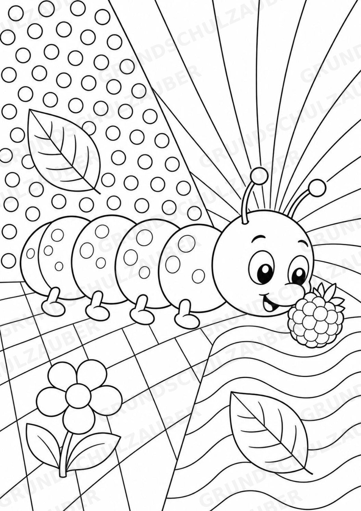 Raupe POP Art Ausmalbilder 15 Malvorlagen – Materialseite 6
