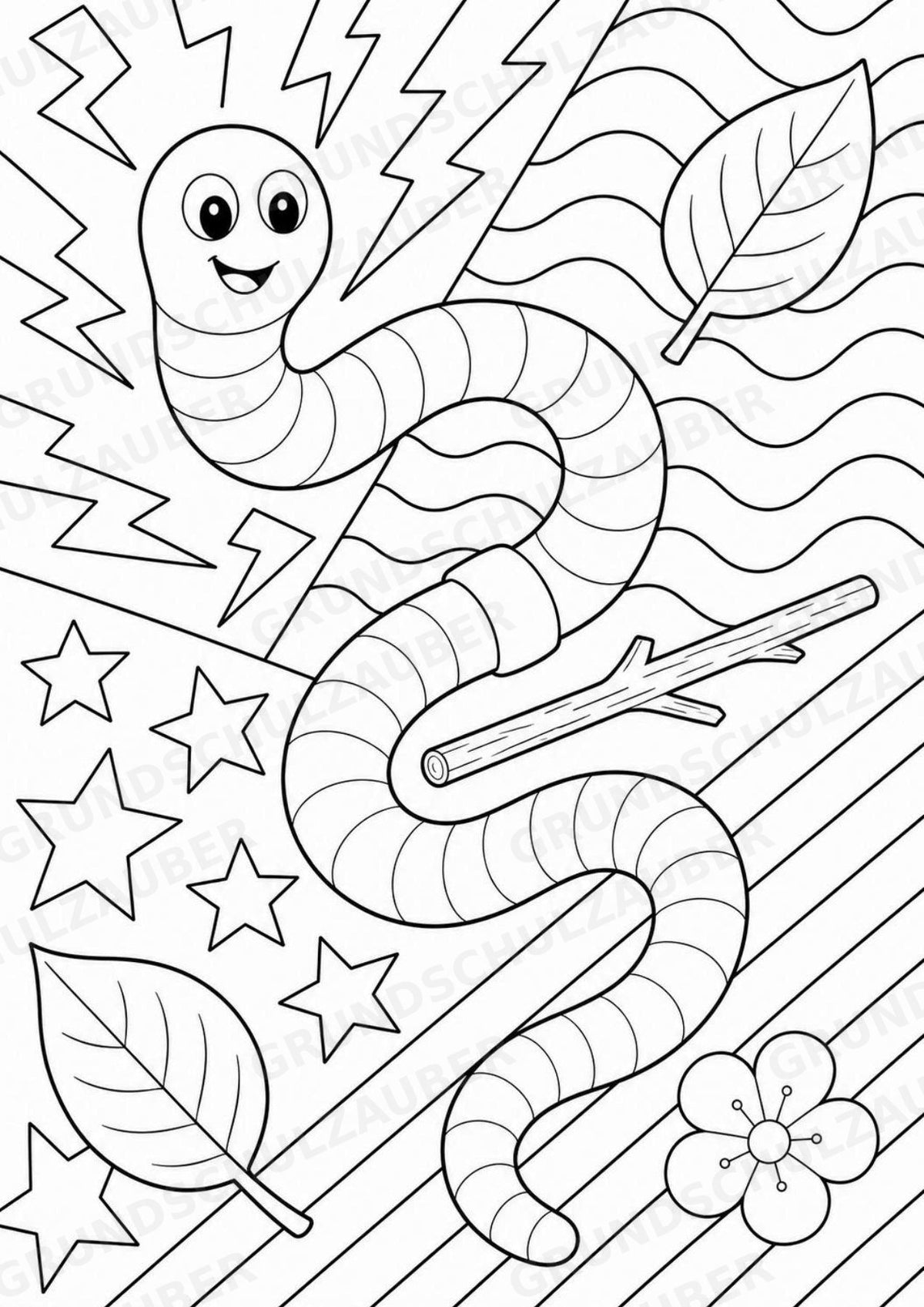 Regenwürmer POP Art Ausmalbilder 15 Malvorlagen – Materialseite 9