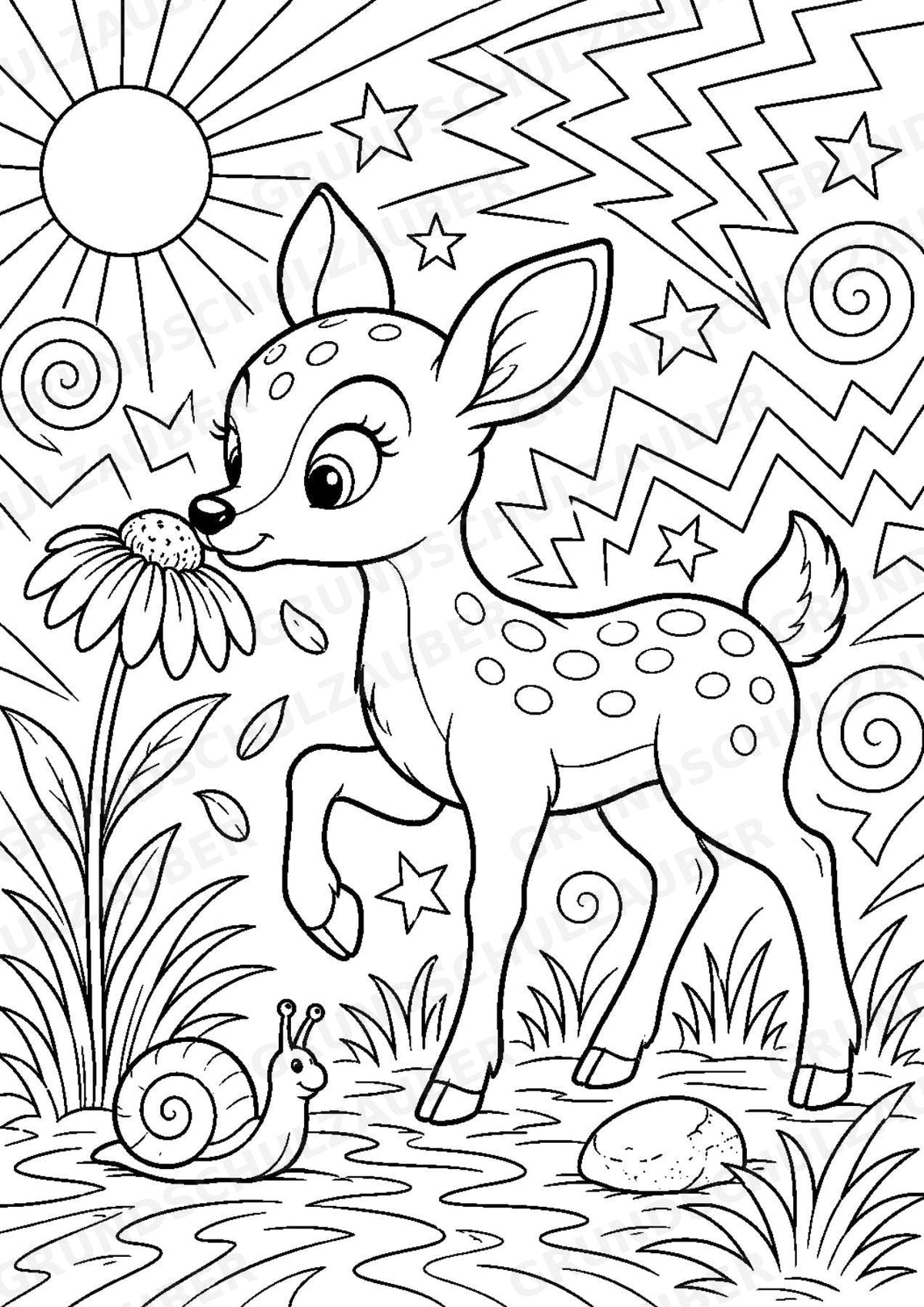 Reh POP Art Ausmalbilder 15 Malvorlagen – Materialseite 8