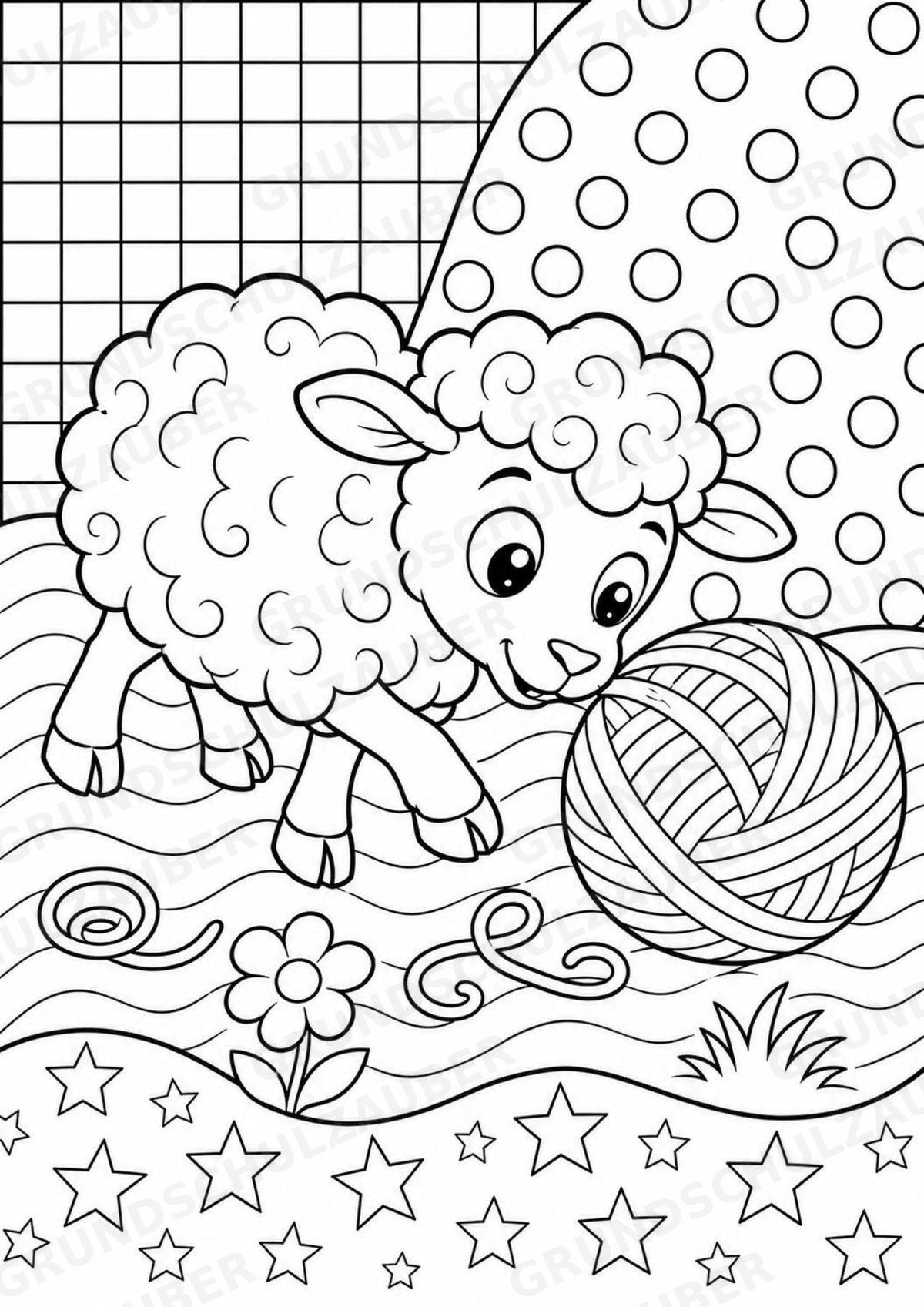 Schaf POP Art Ausmalbilder 15 Malvorlagen – Materialseite 5