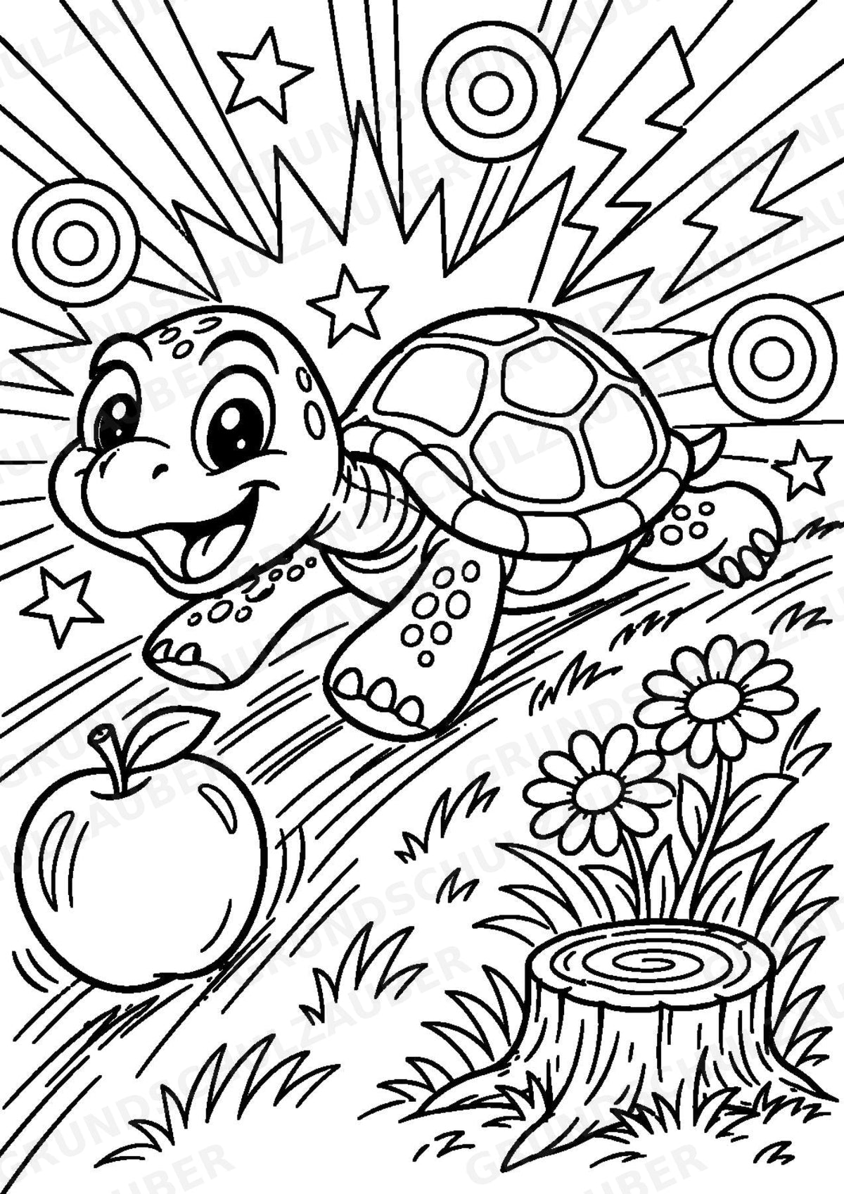Schildkröte POP Art Ausmalbilder 15 Malvorlagen – Materialseite 7