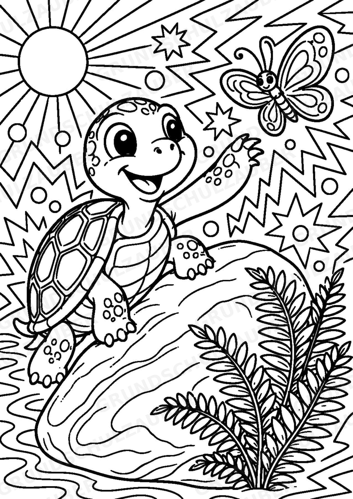 Schildkröte POP Art Ausmalbilder 15 Malvorlagen – Materialseite 9