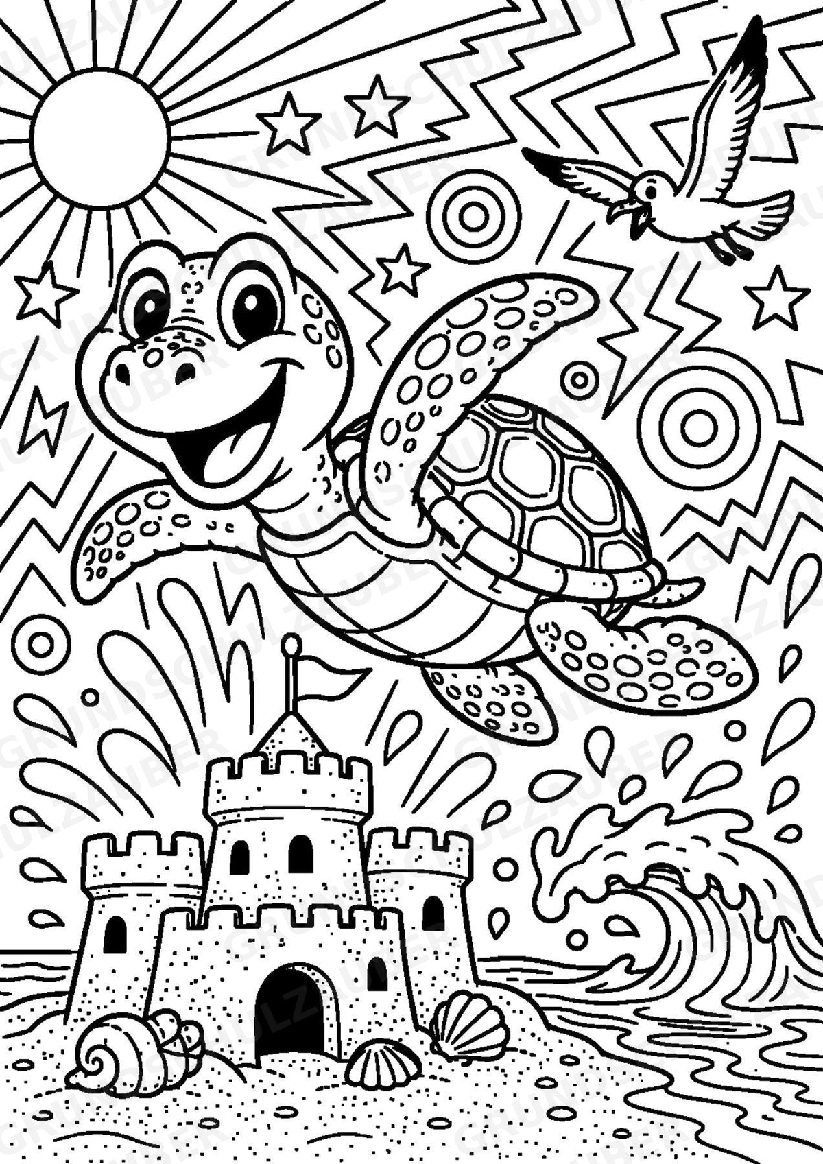 Schildkröte POP Art Ausmalbilder 15 Malvorlagen – Materialseite 12