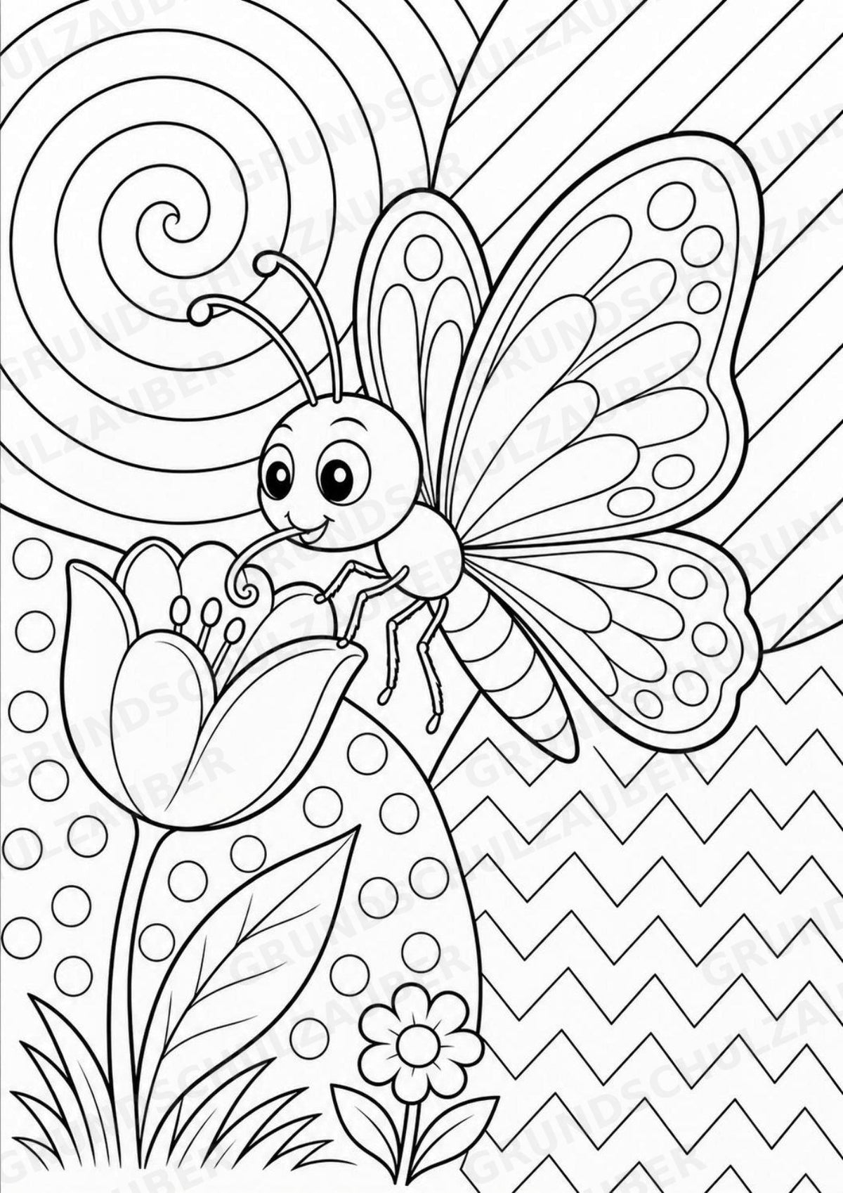 Schmetterling POP Art Ausmalbilder 15 Malvorlagen – Materialseite 3