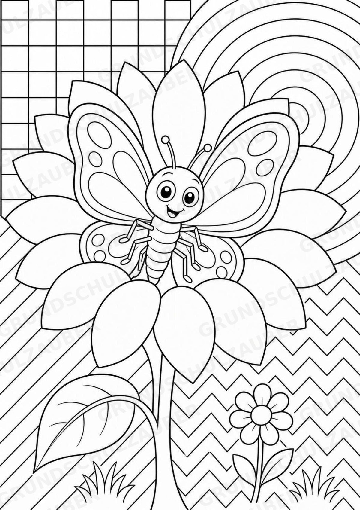 Schmetterling POP Art Ausmalbilder 15 Malvorlagen – Materialseite 9