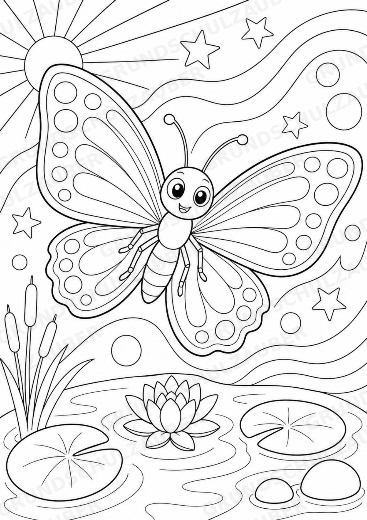 Schmetterling POP Art Ausmalbilder 15 Malvorlagen – Materialseite 10