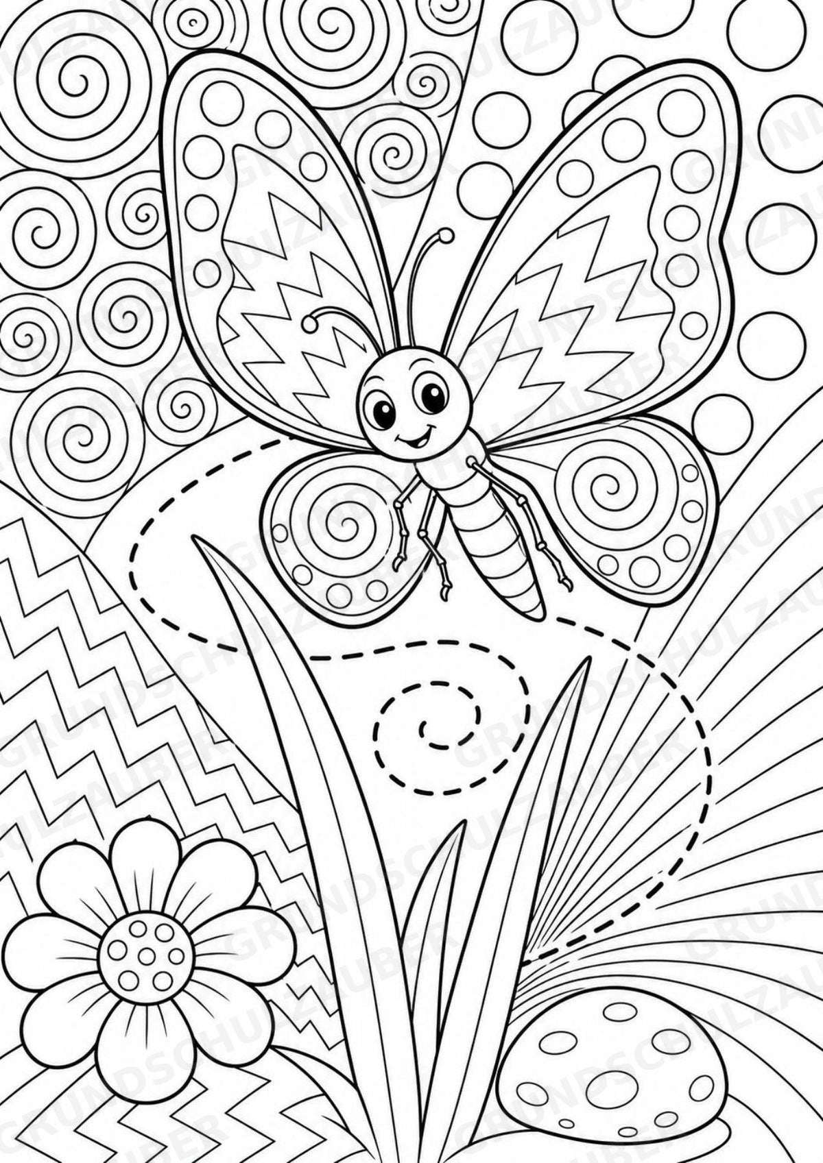 Schmetterling POP Art Ausmalbilder 15 Malvorlagen – Materialseite 14