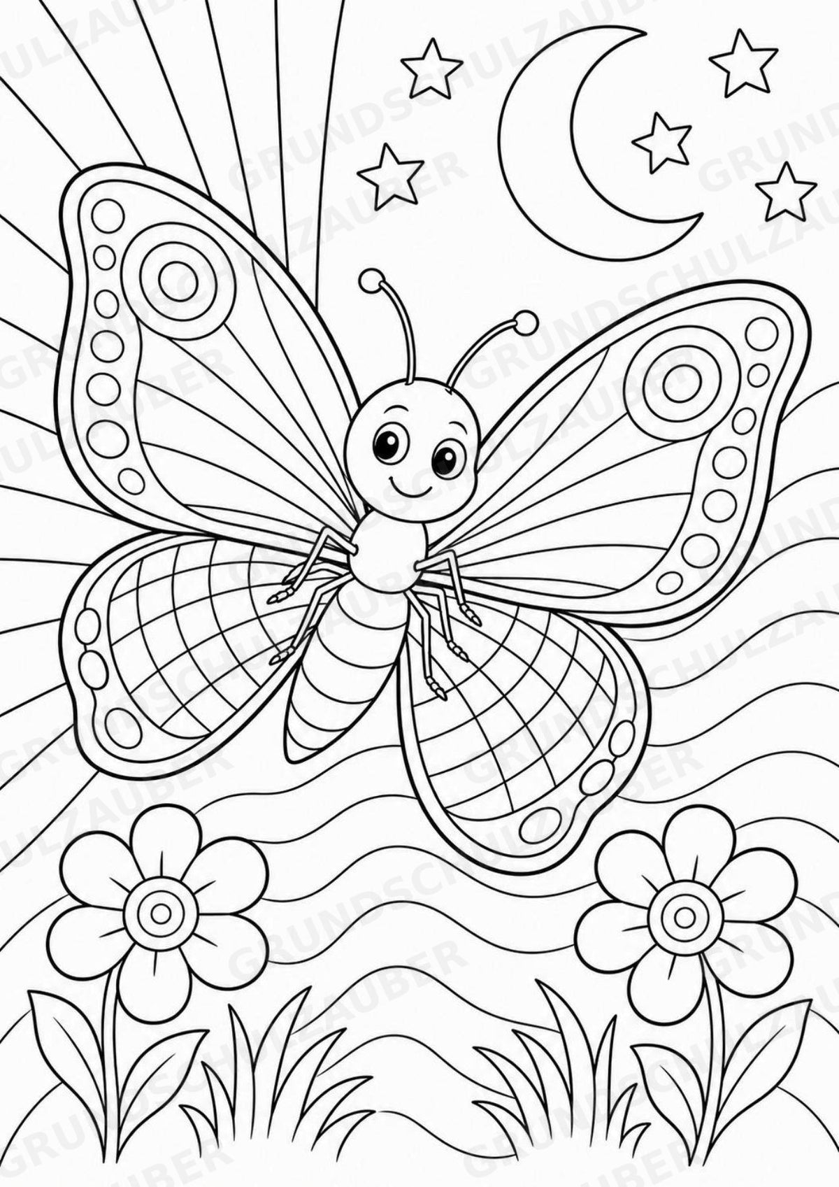 Schmetterling POP Art Ausmalbilder 15 Malvorlagen – Materialseite 16