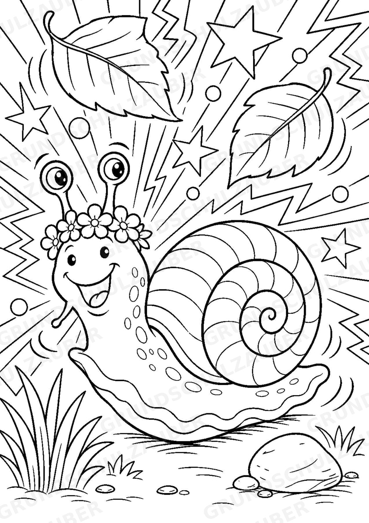 Schnecke POP Art Ausmalbilder 15 Malvorlagen – Materialseite 5