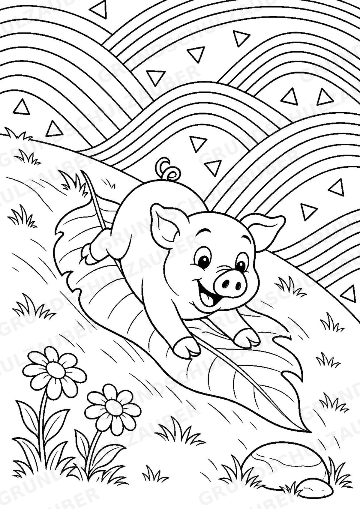Schwein POP Art Ausmalbilder 15 Malvorlagen – Materialseite 11