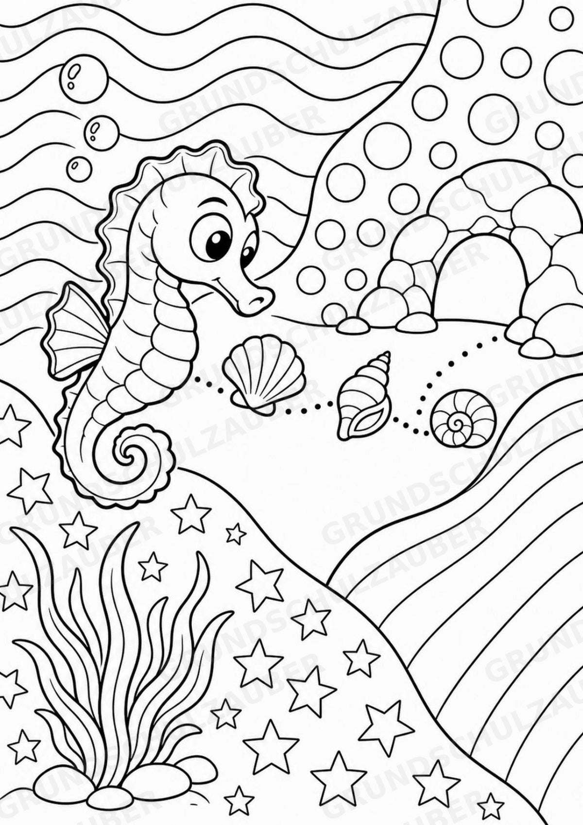 Seepferdchen POP Art Ausmalbilder 15 Malvorlagen – Materialseite 9