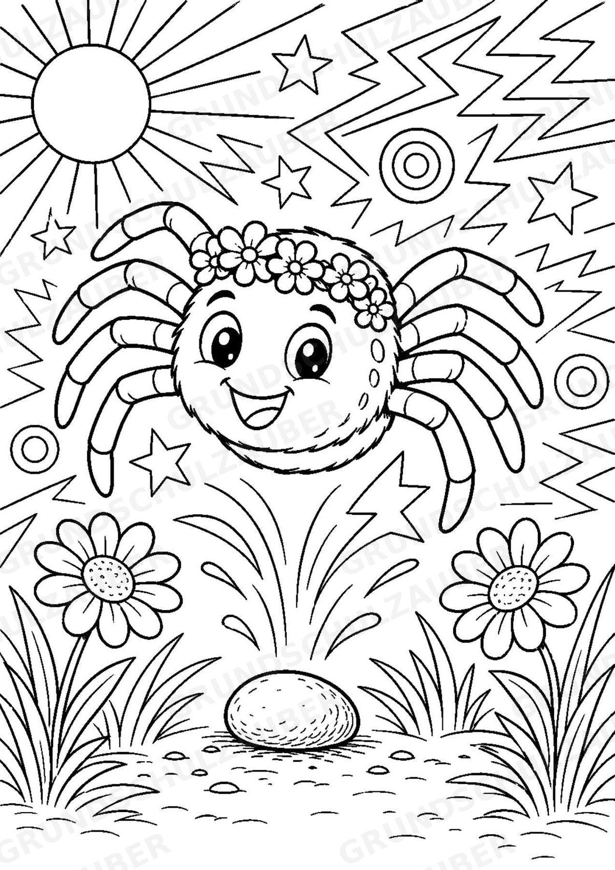 Spinnen POP Art Ausmalbilder 15 Malvorlagen – Materialseite 2