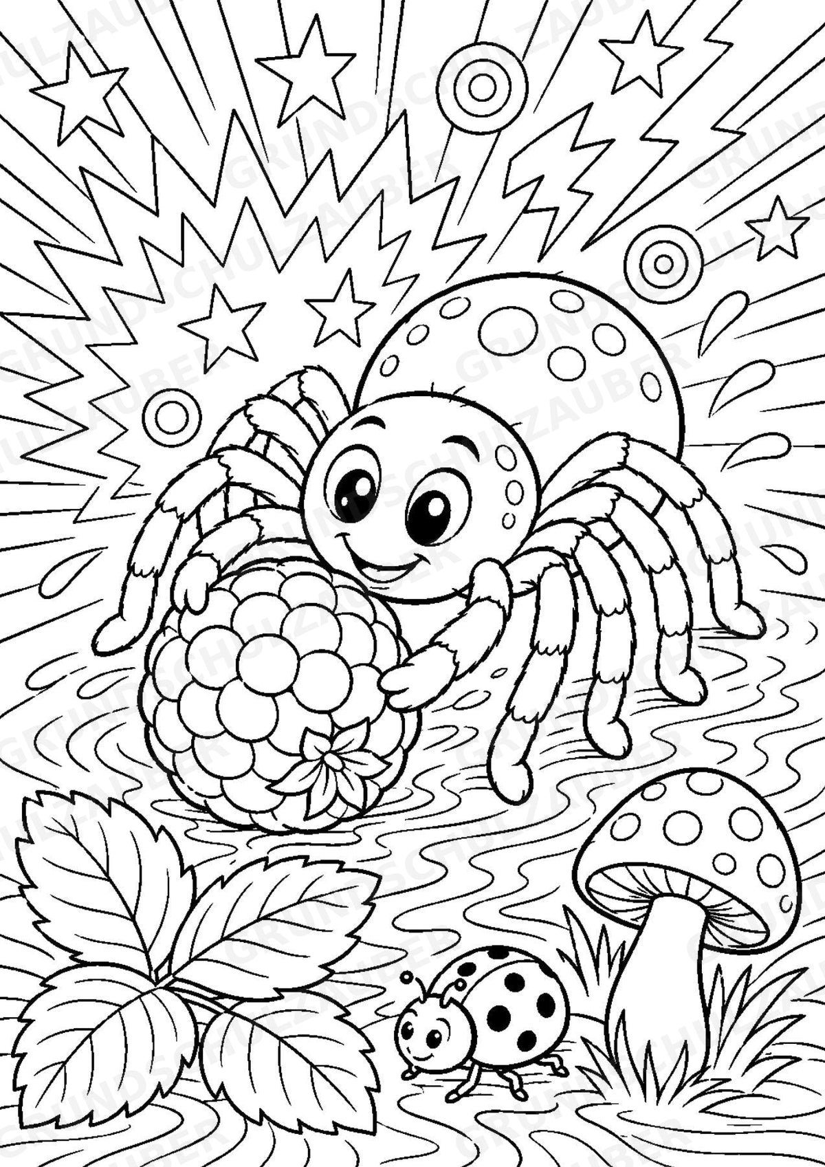 Spinnen POP Art Ausmalbilder 15 Malvorlagen – Materialseite 3